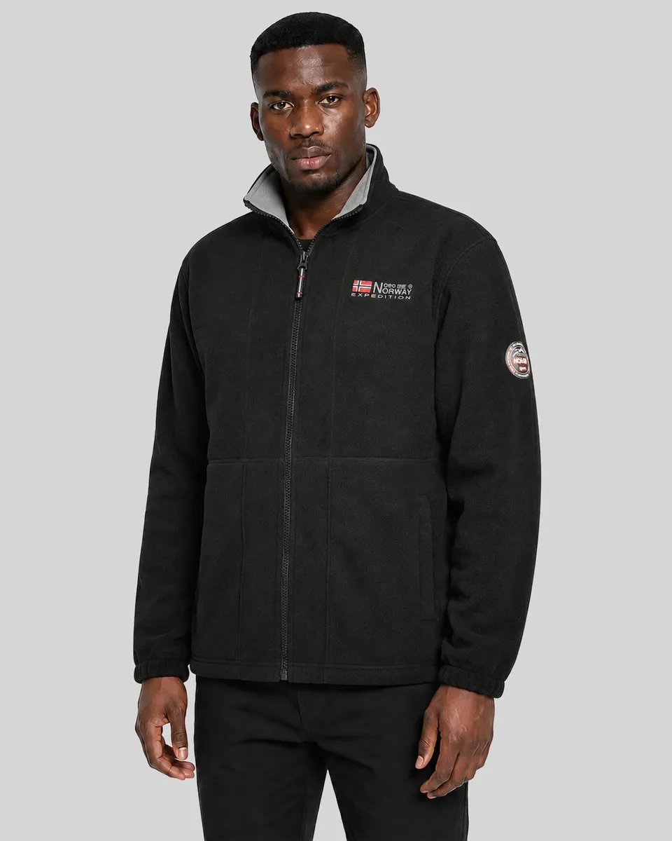 geographical-norway-torleon-herren-fleecejacke-schwarz-grau image 1