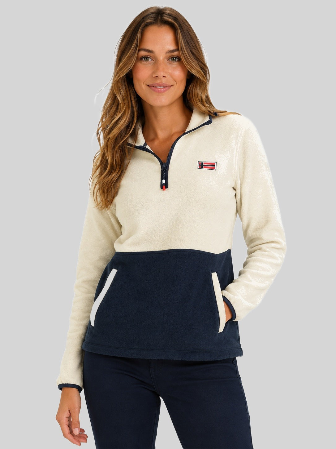 geographical-norway-touki-hz-fleecejacke-damen-bordeaux-m-kragen image 1
