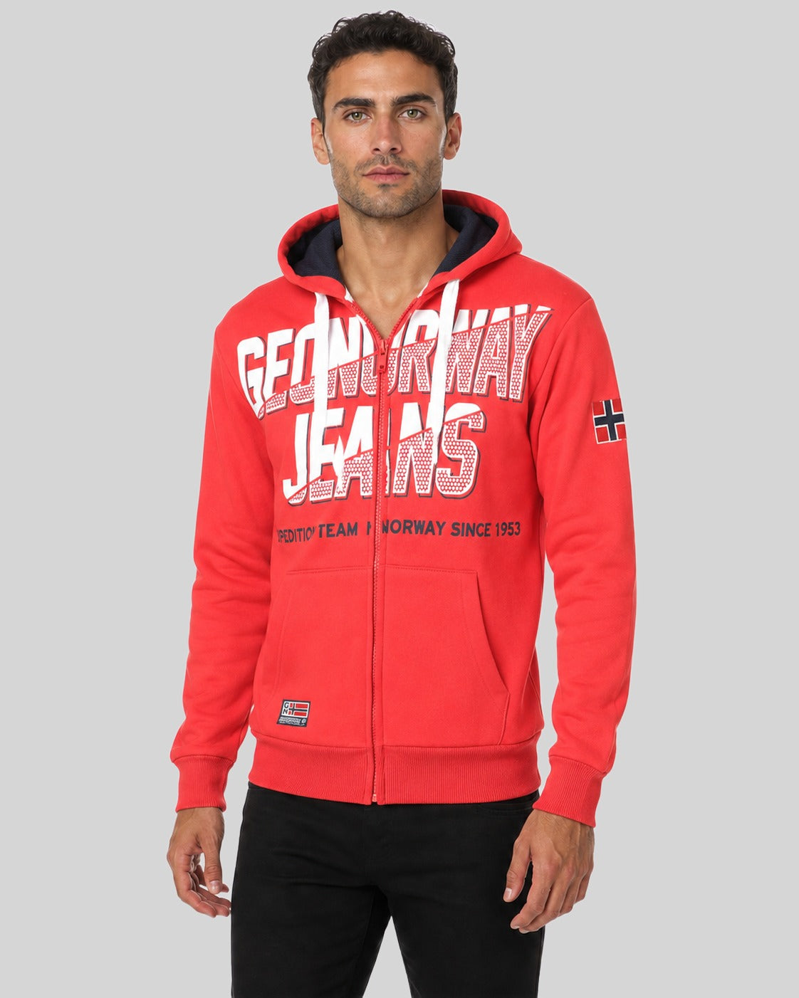 geographical-norway-gasper-herren-zip-hoodie-schwarz-baumwolle image 6