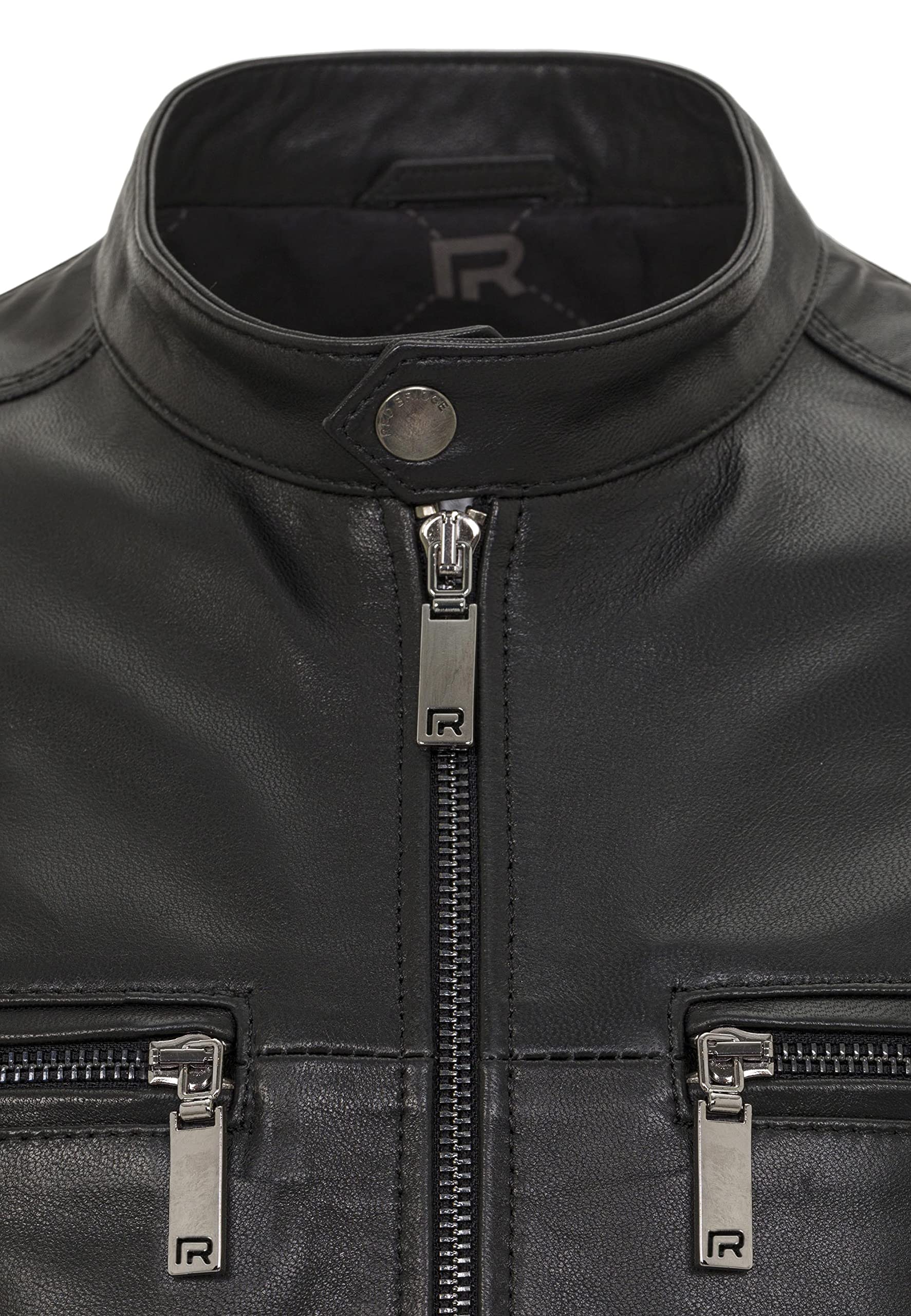 redbridge-lederjacke-echt-leder-bikerjacke-herren-schwarz image 5