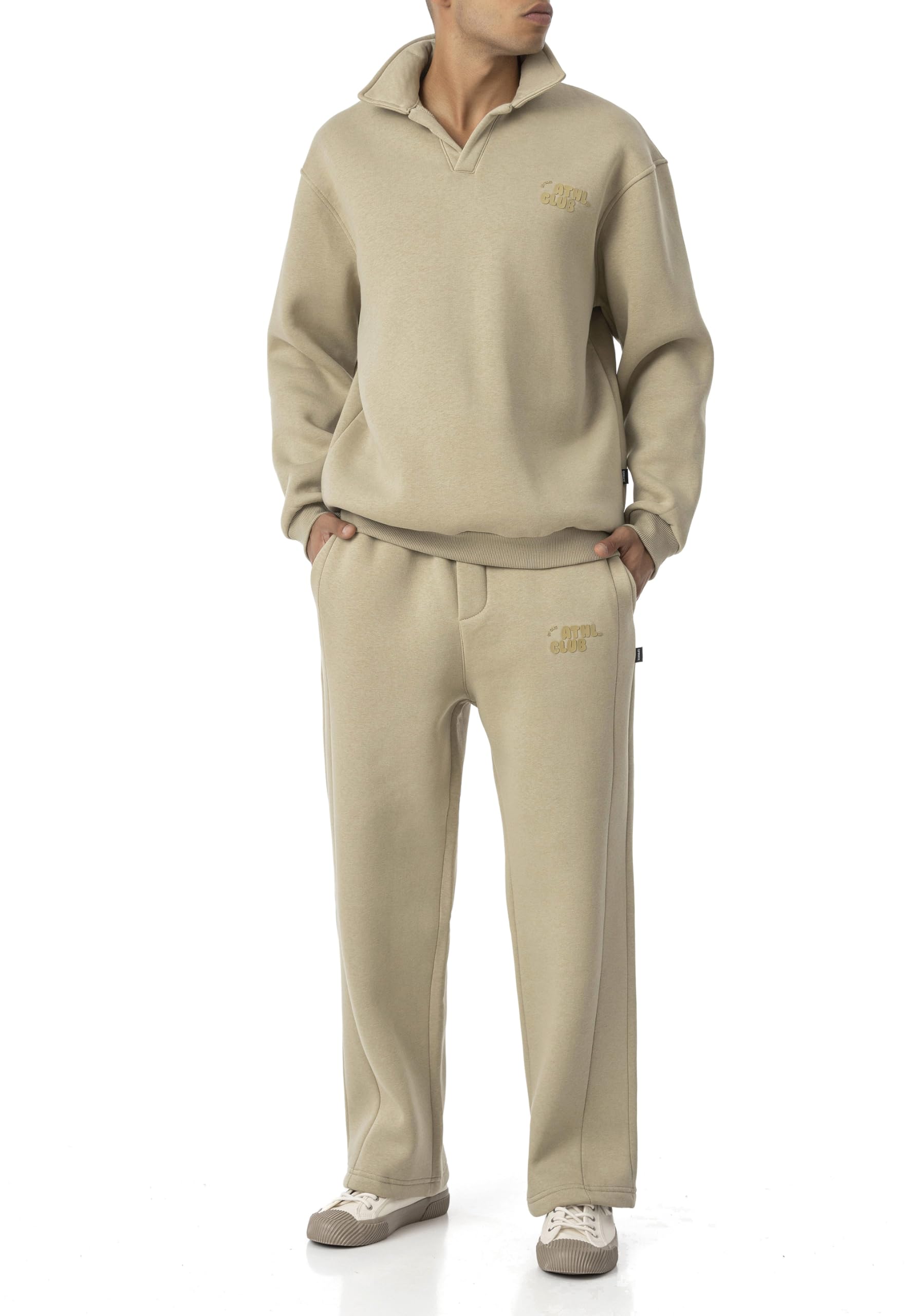 redbridge-sweat-set-polokragen-zweiteiler-oversized-beige image 2