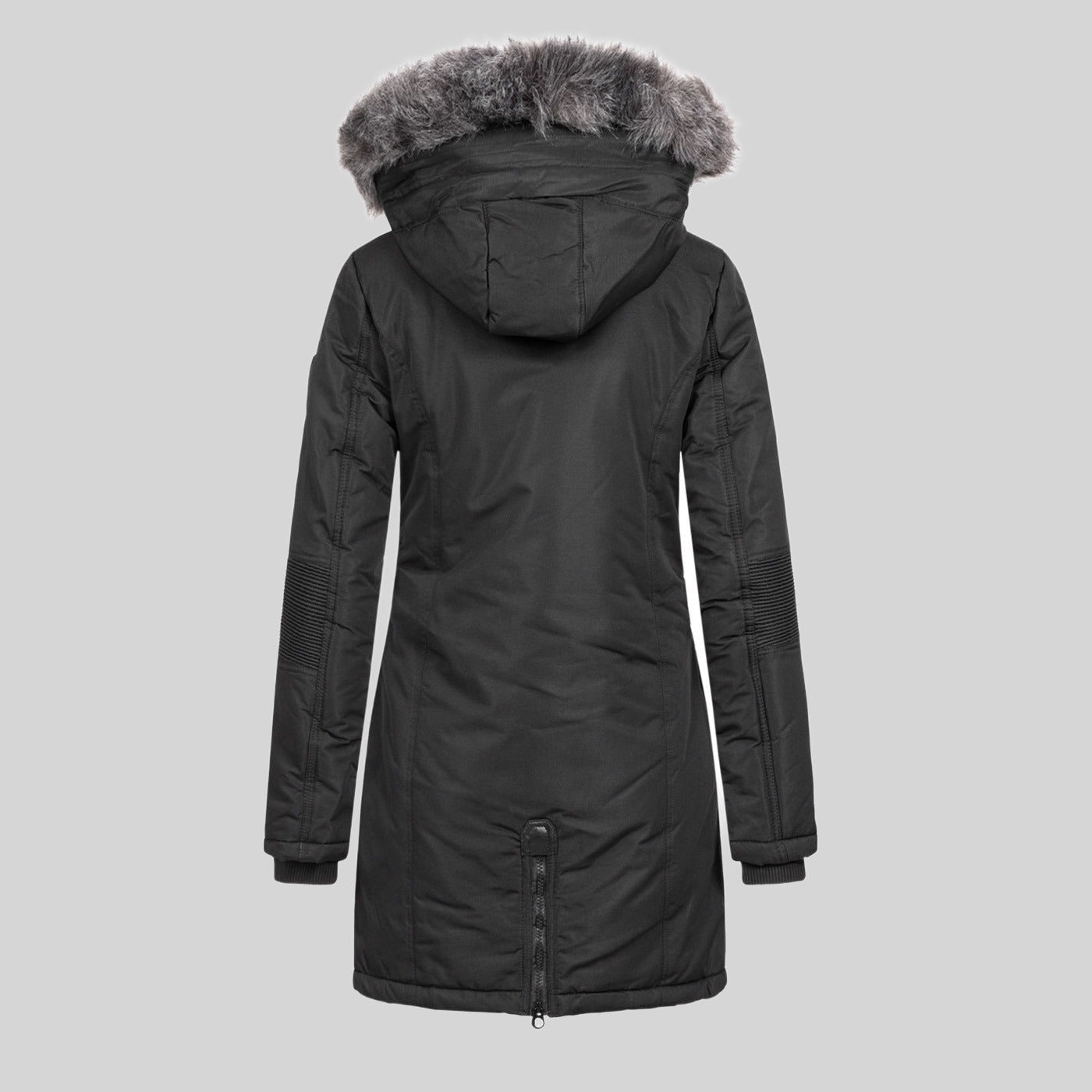 geographical-norway-coraly-parka-damen-schwarz-kunstfell-kapuze image 7