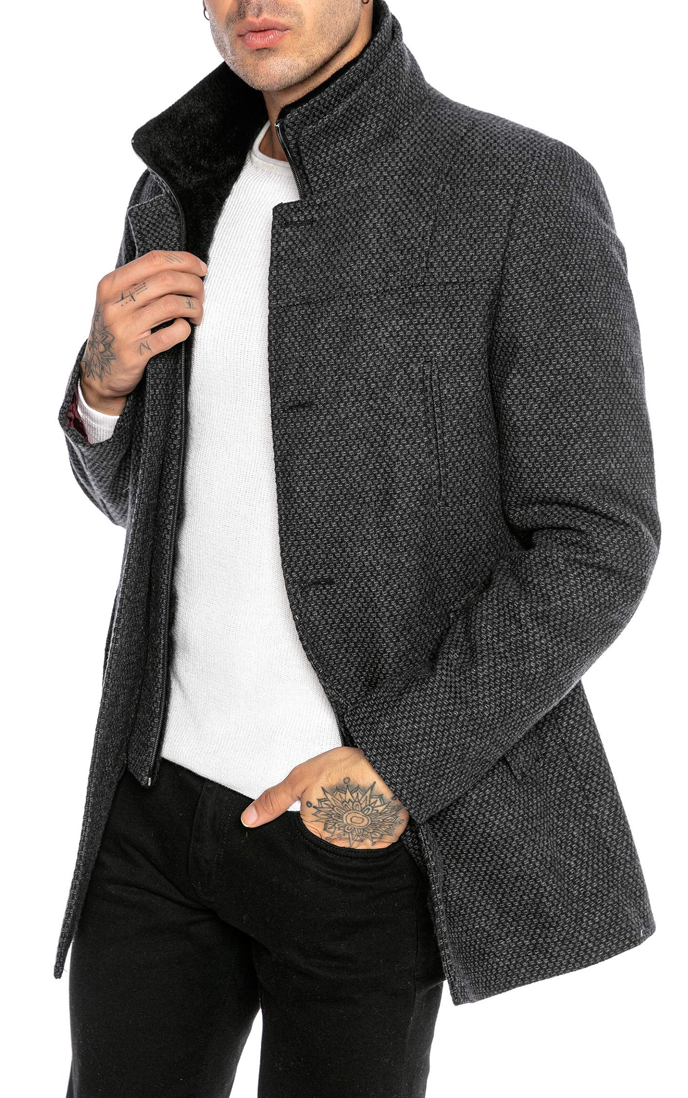 redbridge-mantel-herren-winter-honeycomb-dunkelgrau-weste image 2