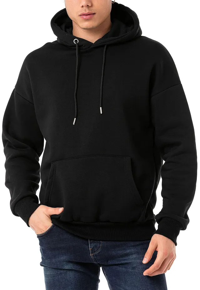 redbridge-pullover-basic-hoodie-kapuzenpullover-schwarz-baumwolle image 1