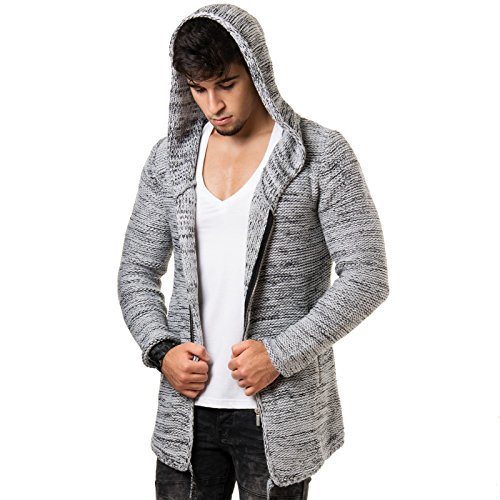 redbridge-cardigans-strickcardigan-herren-grau-2xl-mit-kapuze image 5