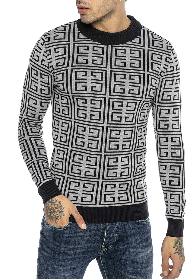 redbridge-pullover-herren-strickpullover-slim-fit-grau-xl image 1