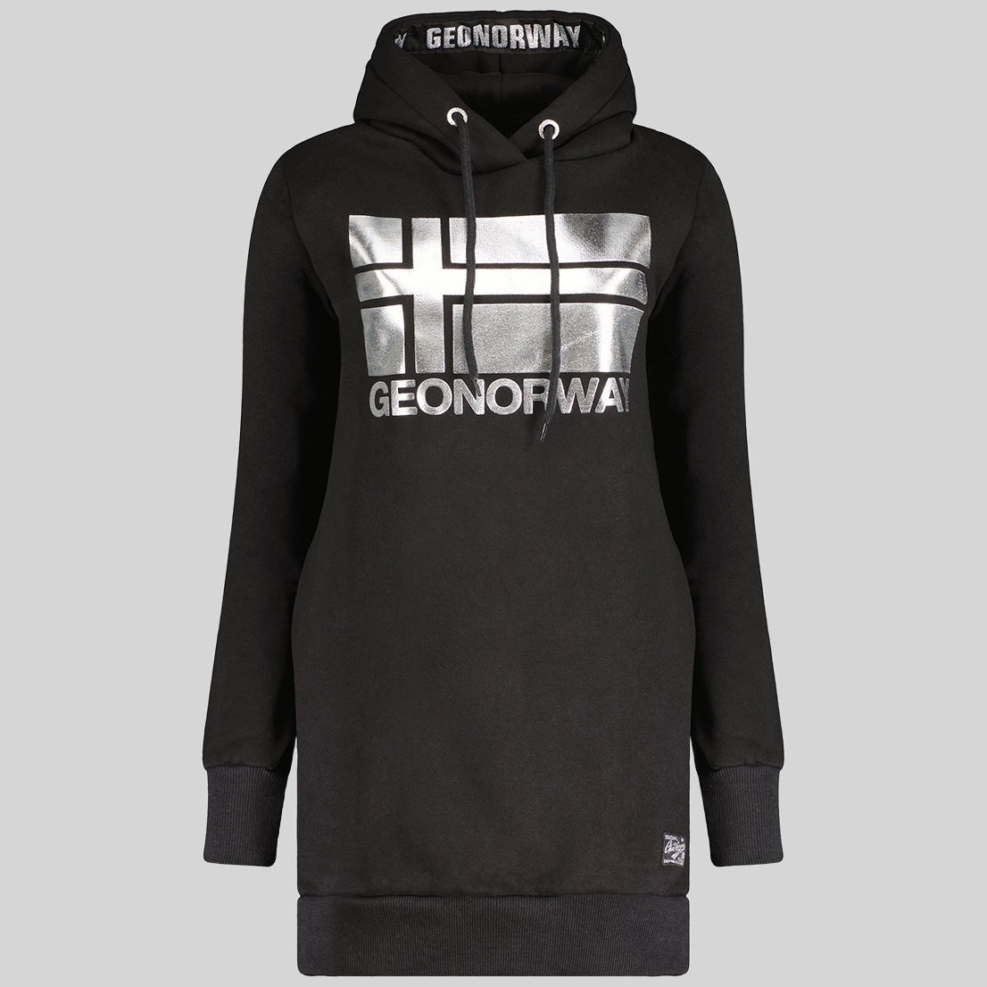 geographical-norway-fabienne-sweatkleid-schwarz-hoodiekleid-kapuze image 1