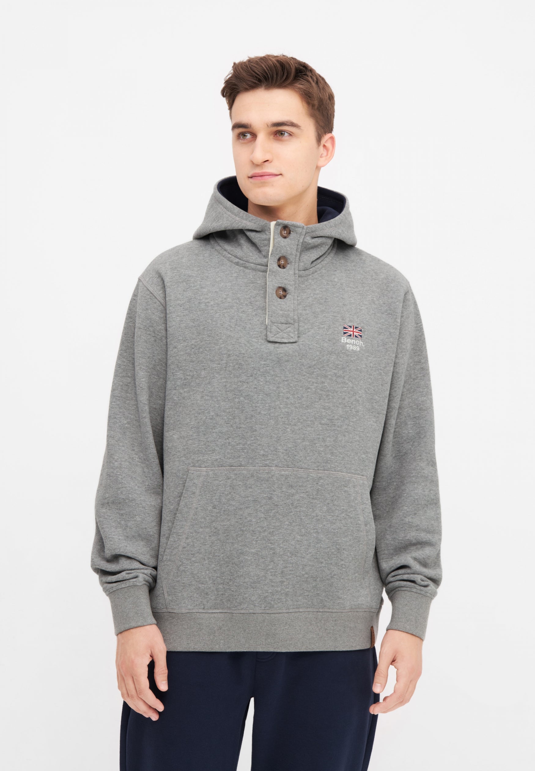 bench-kalmar-hoodie-herren-maritime-blue-knopfleiste image 2
