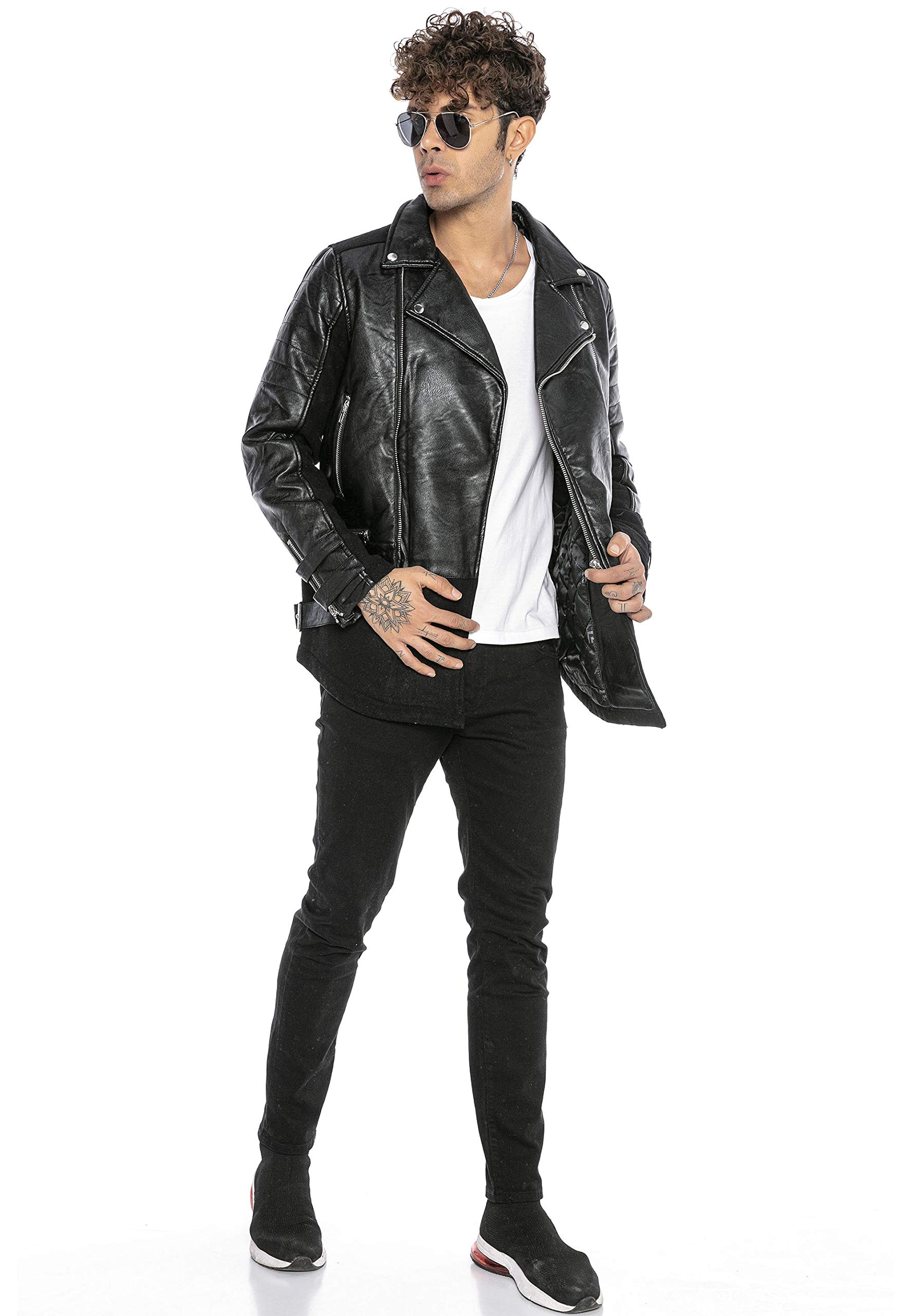 redbridge-oberbekleidung-kunstleder-jacke-herren-schwarz-biker image 5