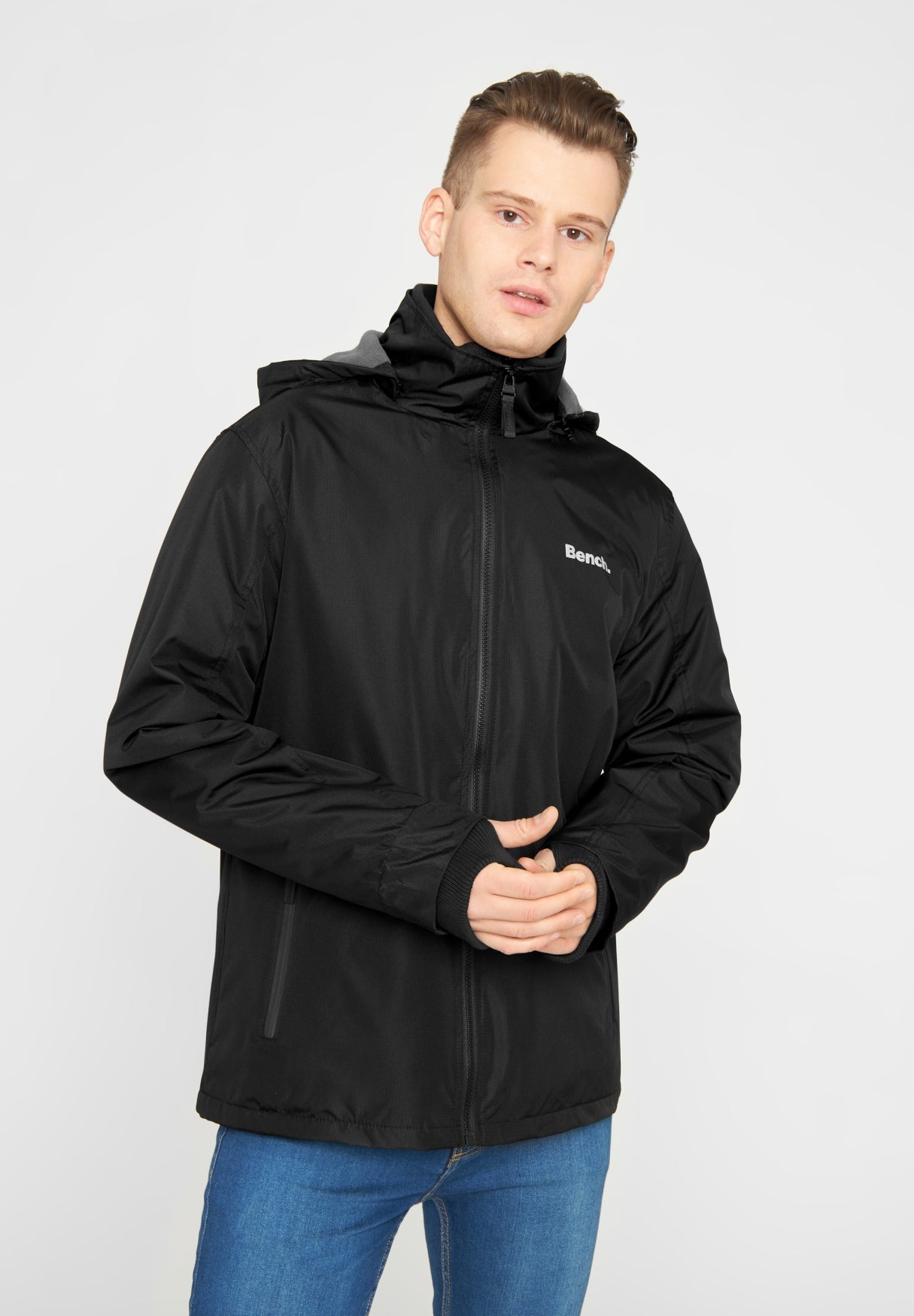 bench-hawn-herren-jacke-anorak-schwarz-mit-kapuze image 6