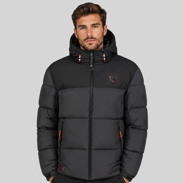 geographical-norway-bim-herren-steppjacke-schwarz-mit-kapuze image 1