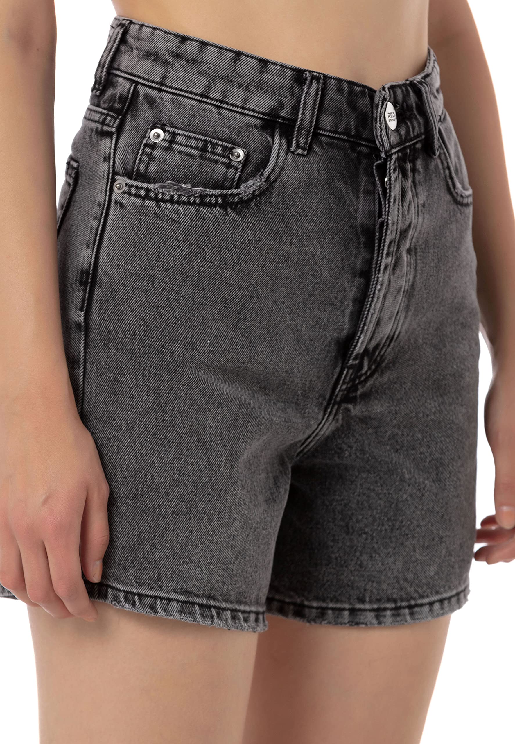 redbridge-bermuda-jeansshorts-damen-grau-w32-high-waist image 3