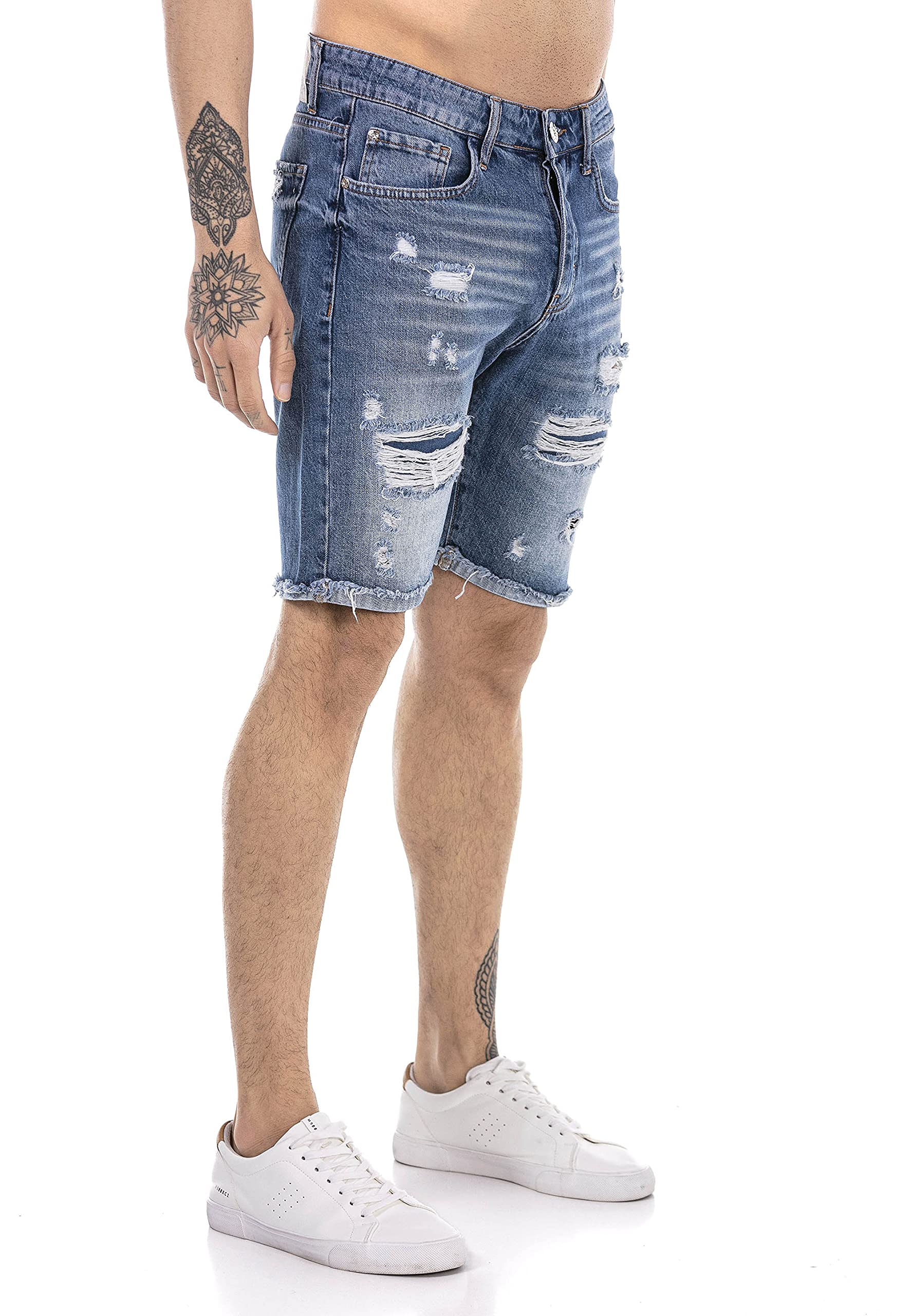 redbridge-shorts-jeans-shorts-denim-blau-baumwolle-destroyed image 3