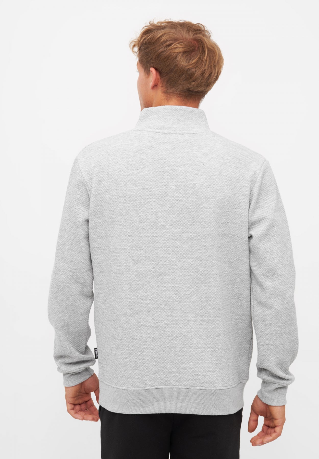 bench-heber-herren-sweatshirt-grau-stepp-knopfleiste image 3