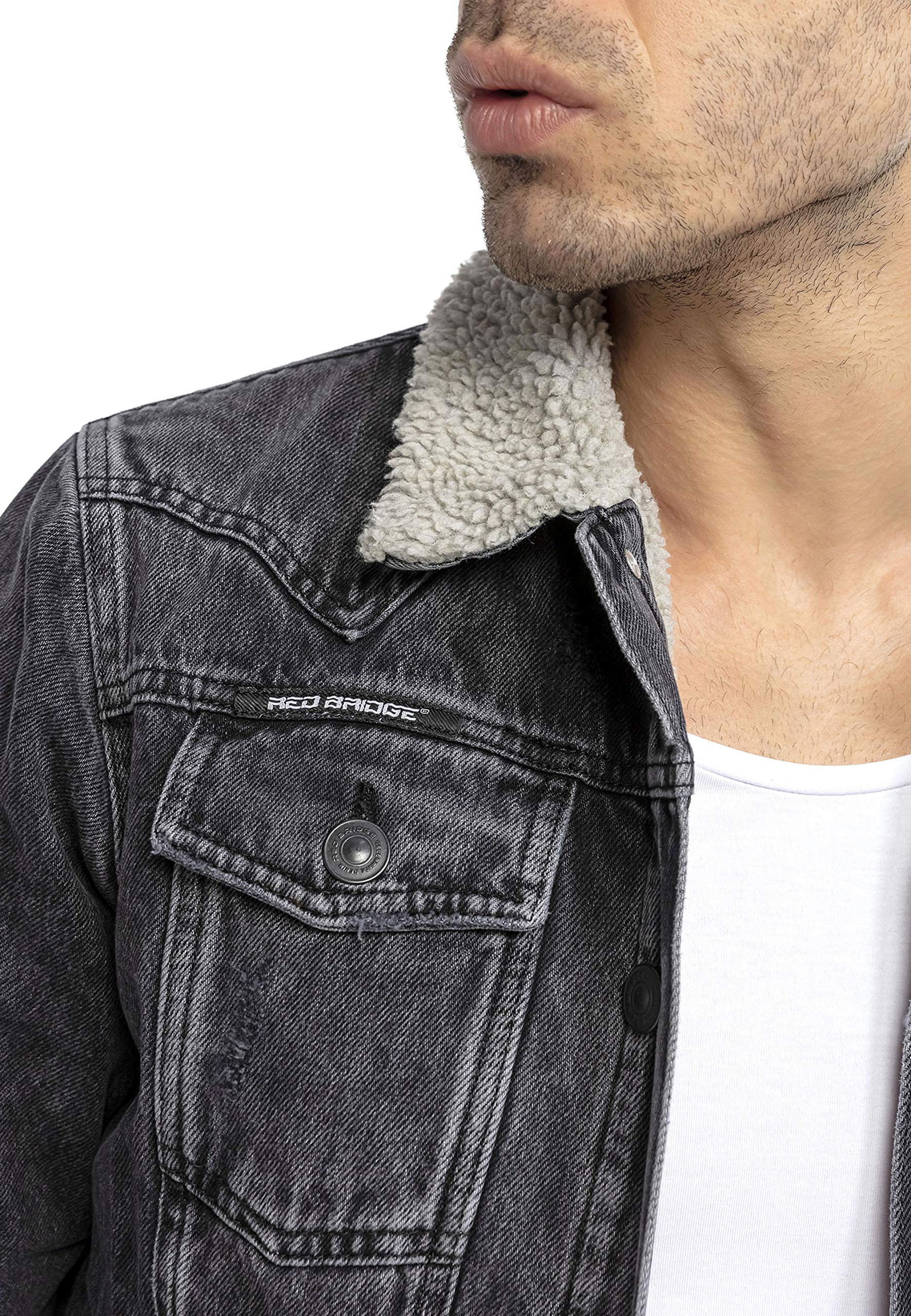 redbridge-jeansjacke-herren-denim-gef-ttert-blau-winter-bergangsjacke image 2