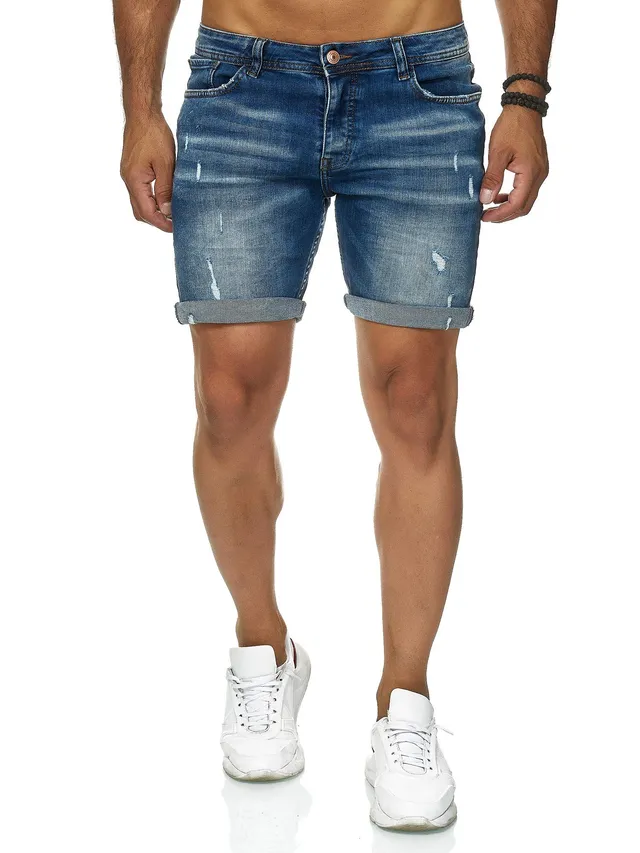 redbridge-jeans-shorts-herren-blau-denim-bermudas-destroyed image 1