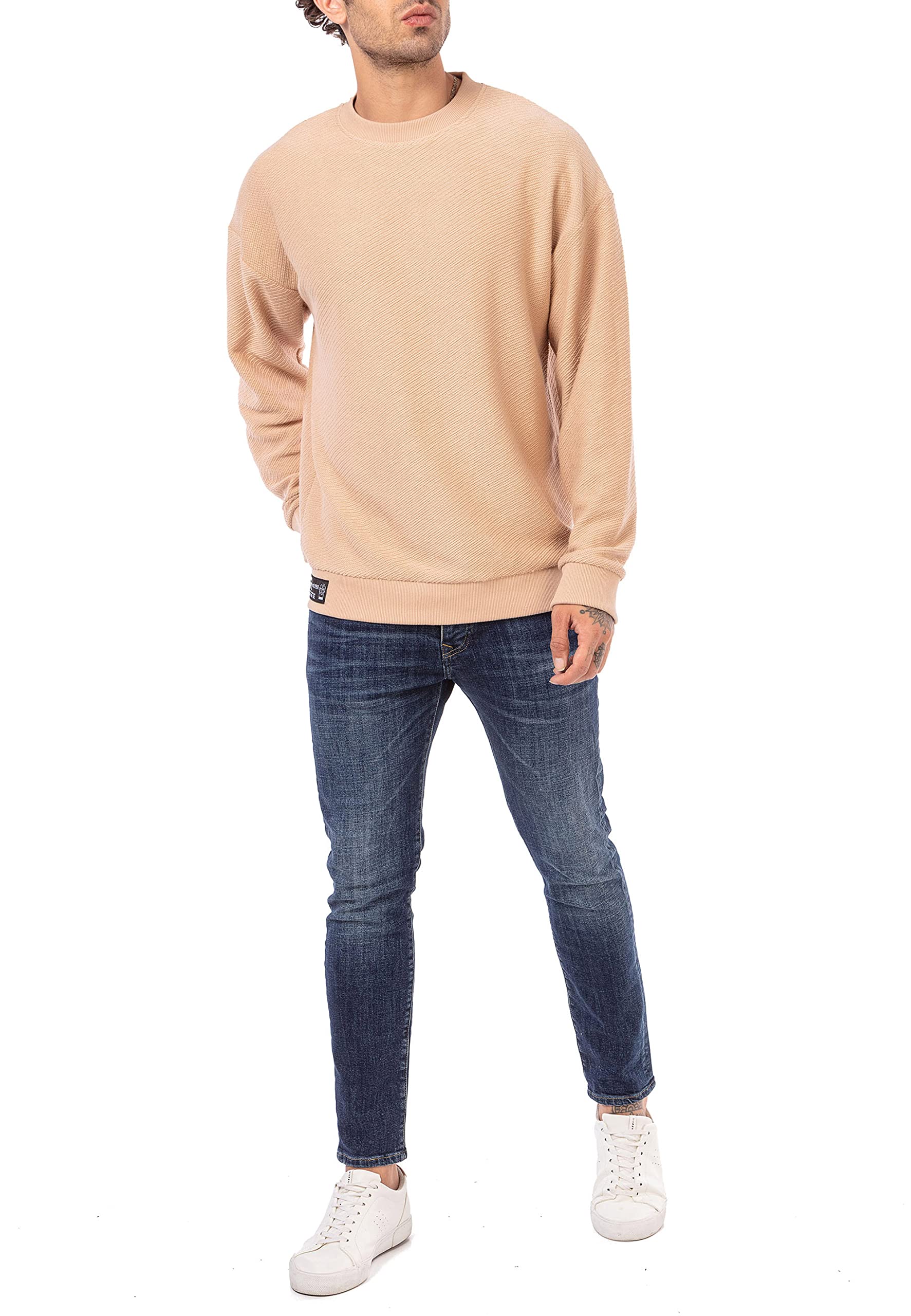 redbridge-strick-pullover-herren-rundhals-sweatshirt-grau image 6