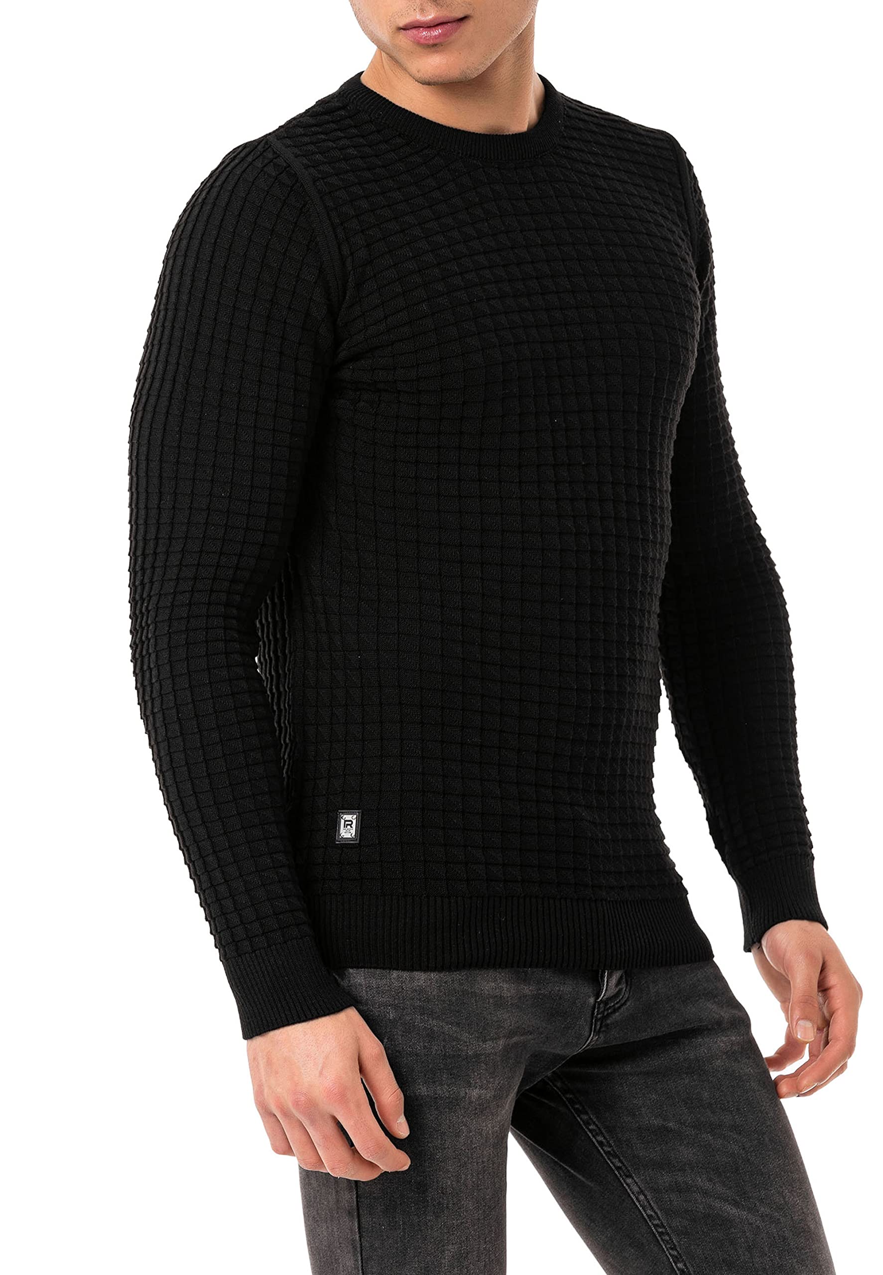 redbridge-strickpullover-herren-baumwolle-schwarz-wei image 2