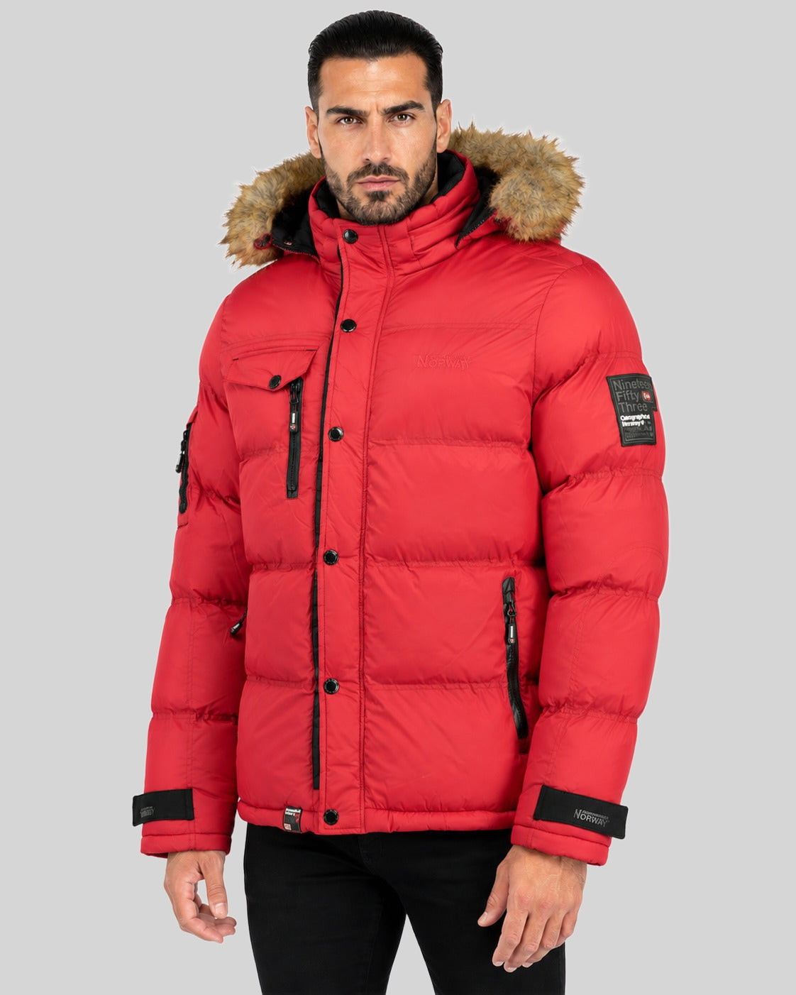 geographical-norway-bonap-herren-steppjacke-winter-schwarz-fellkapuze image 6