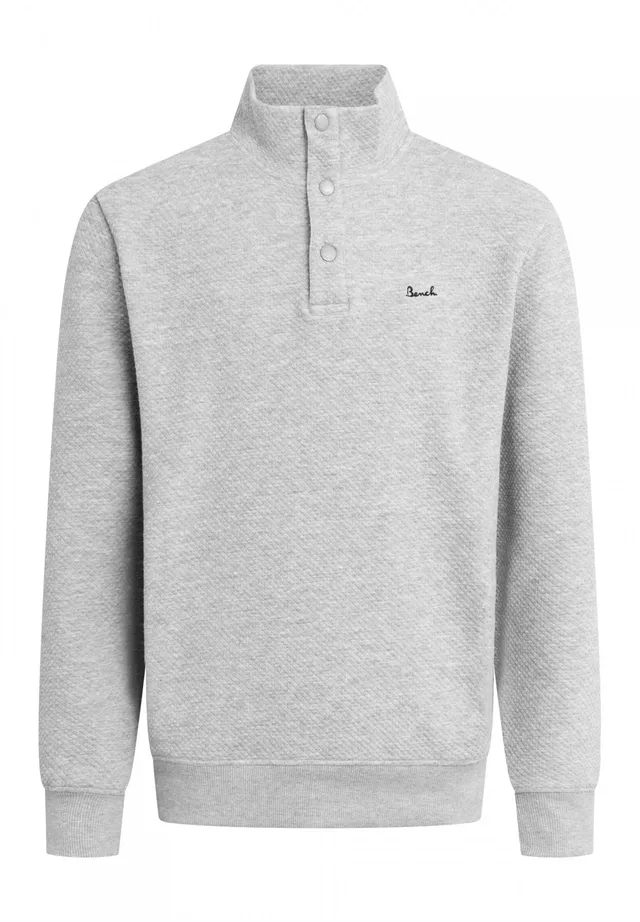 bench-heber-herren-sweatshirt-grau-stepp-knopfleiste image 1