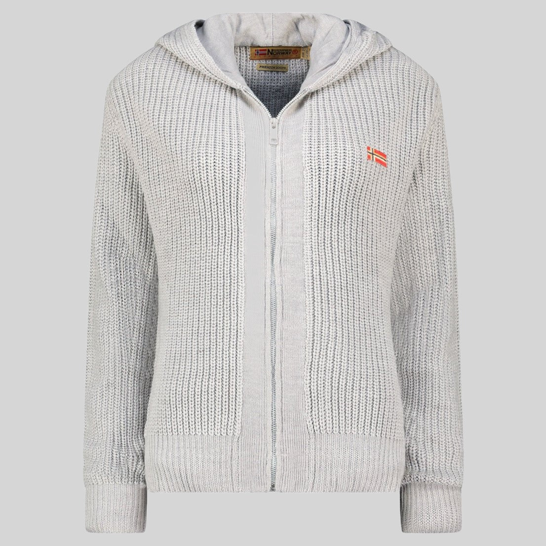 geographical-norway-flexibus-herren-pullover-mit-kapuze-grau-hell-rei-verschluss image 3
