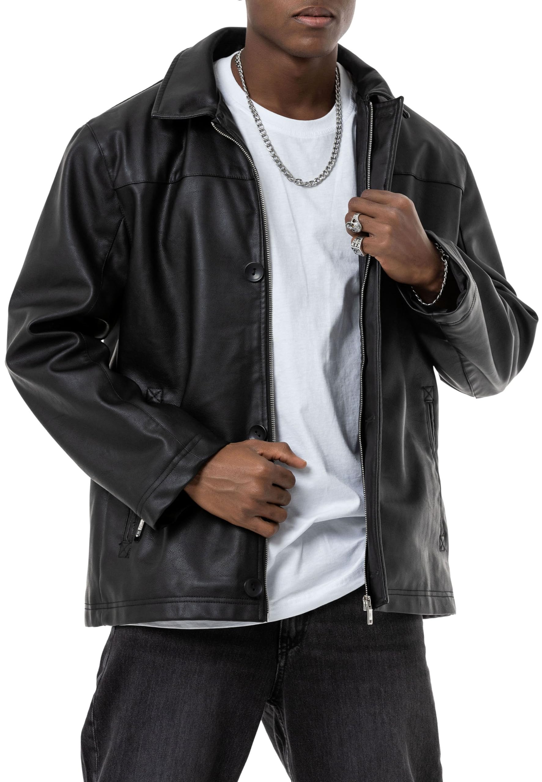 redbridge-jacke-m6135-biker-kunstleder-gr-e-l-schwarz image 1