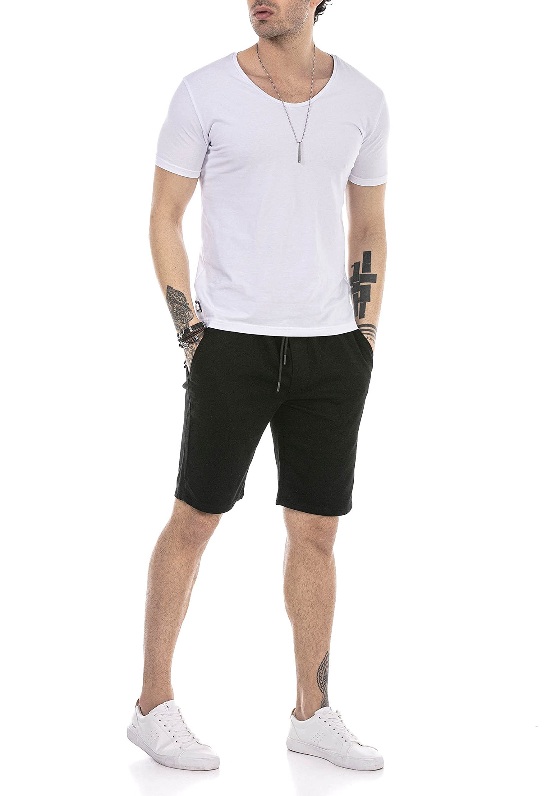 redbridge-shorts-herren-sweat-bermuda-kurze-hose-schwarz image 7
