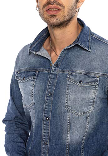 redbridge-premium-denim-jeanshemd-herren-s-dunkelblau image 8