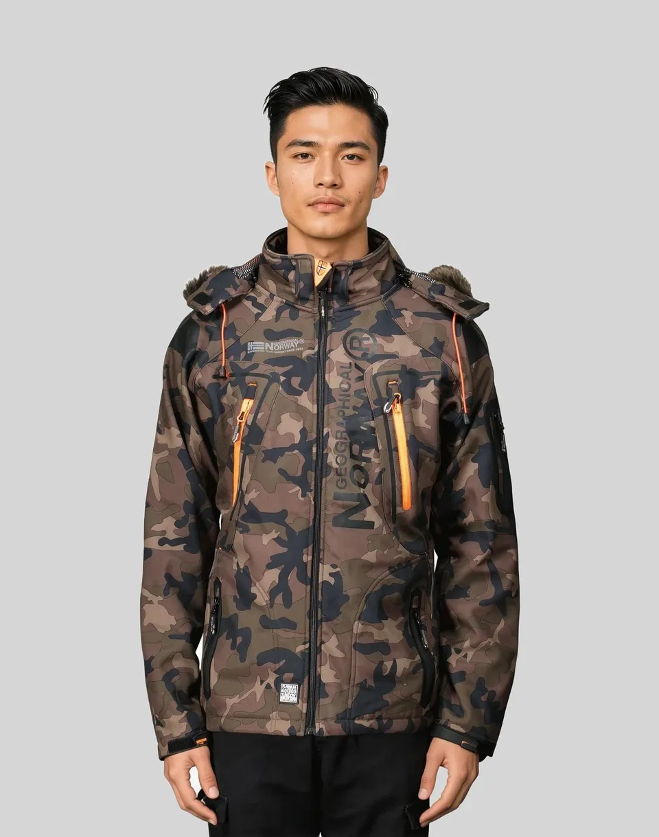 geographical-norway-techno-softshelljacke-herren-camo-kaki image 1