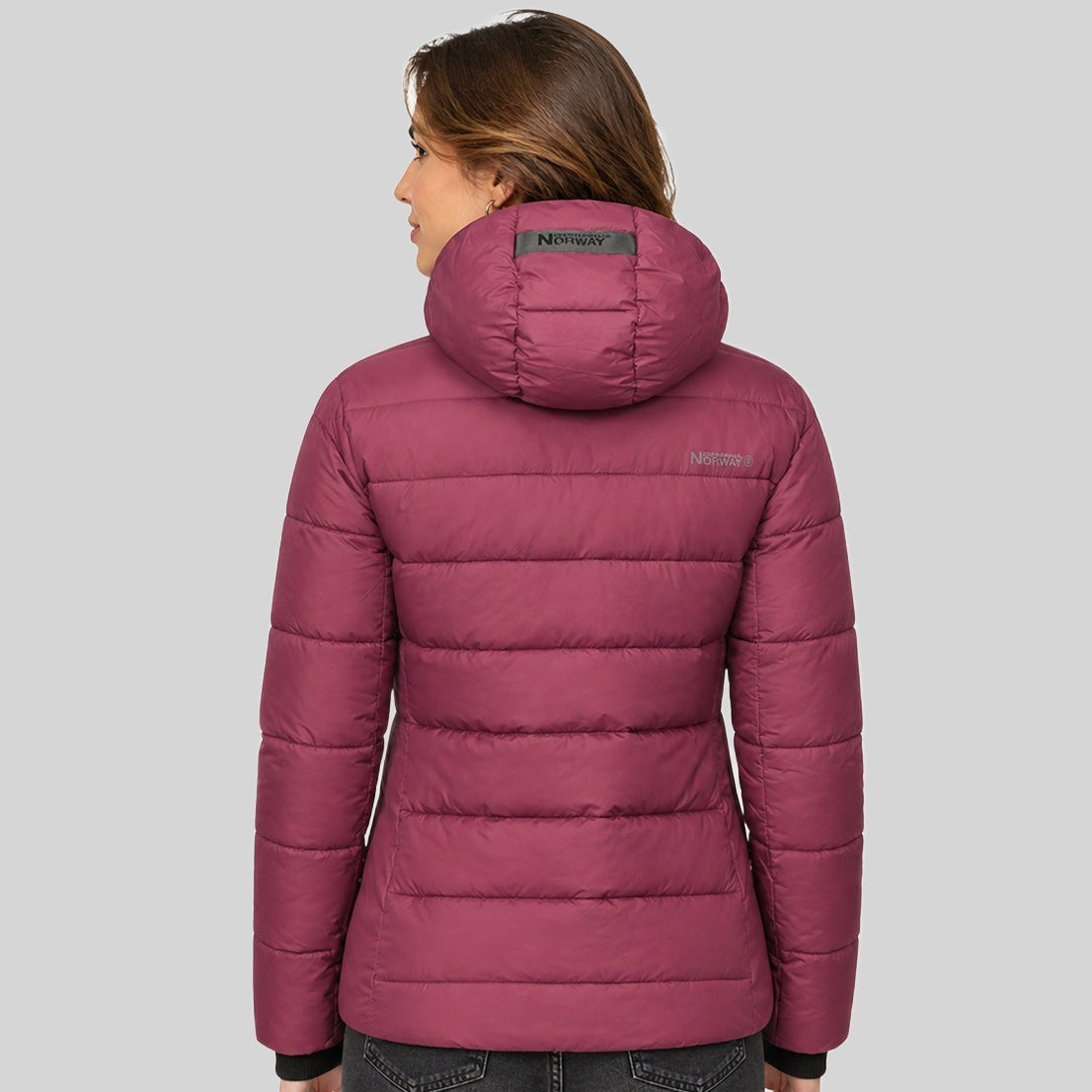 geographical-norway-camelia-damen-daunenjacke-bordeaux-kapuze image 2