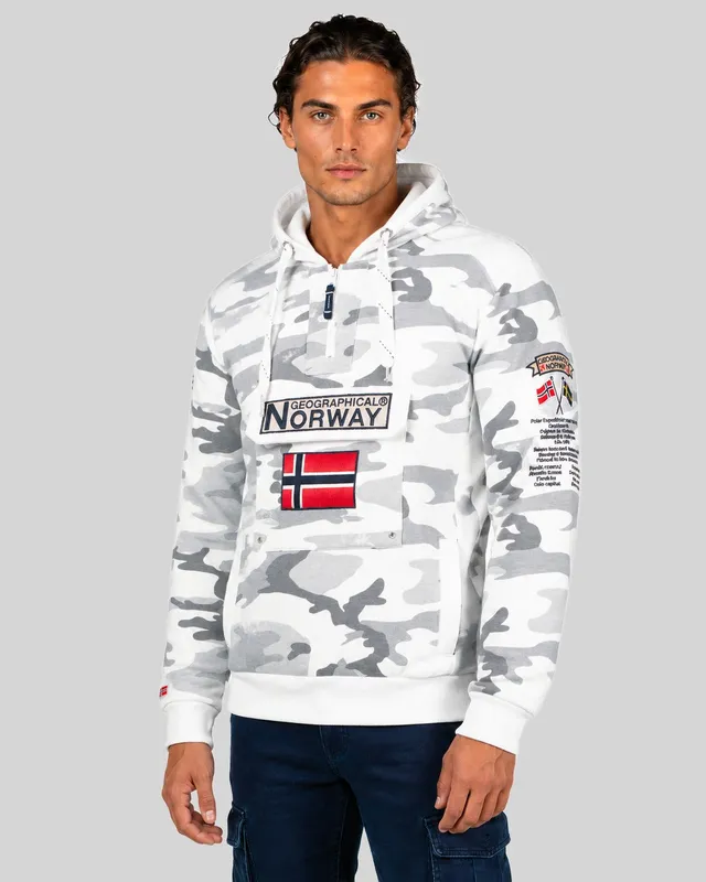 geographical-norway-gymclass-herren-hoodie-camo-kaki-zip image 1