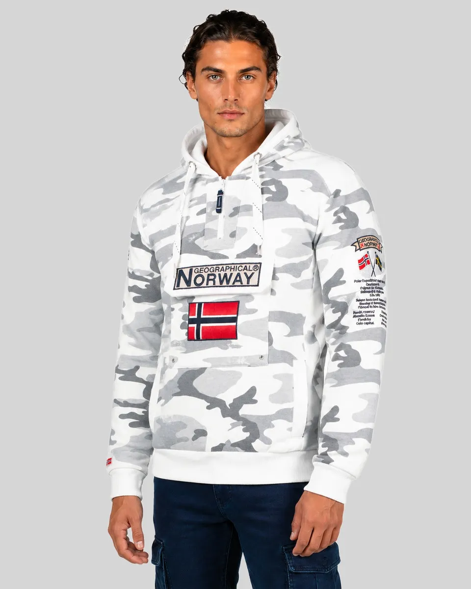 geographical-norway-gymclass-herren-hoodie-camo-kaki-zip image 1