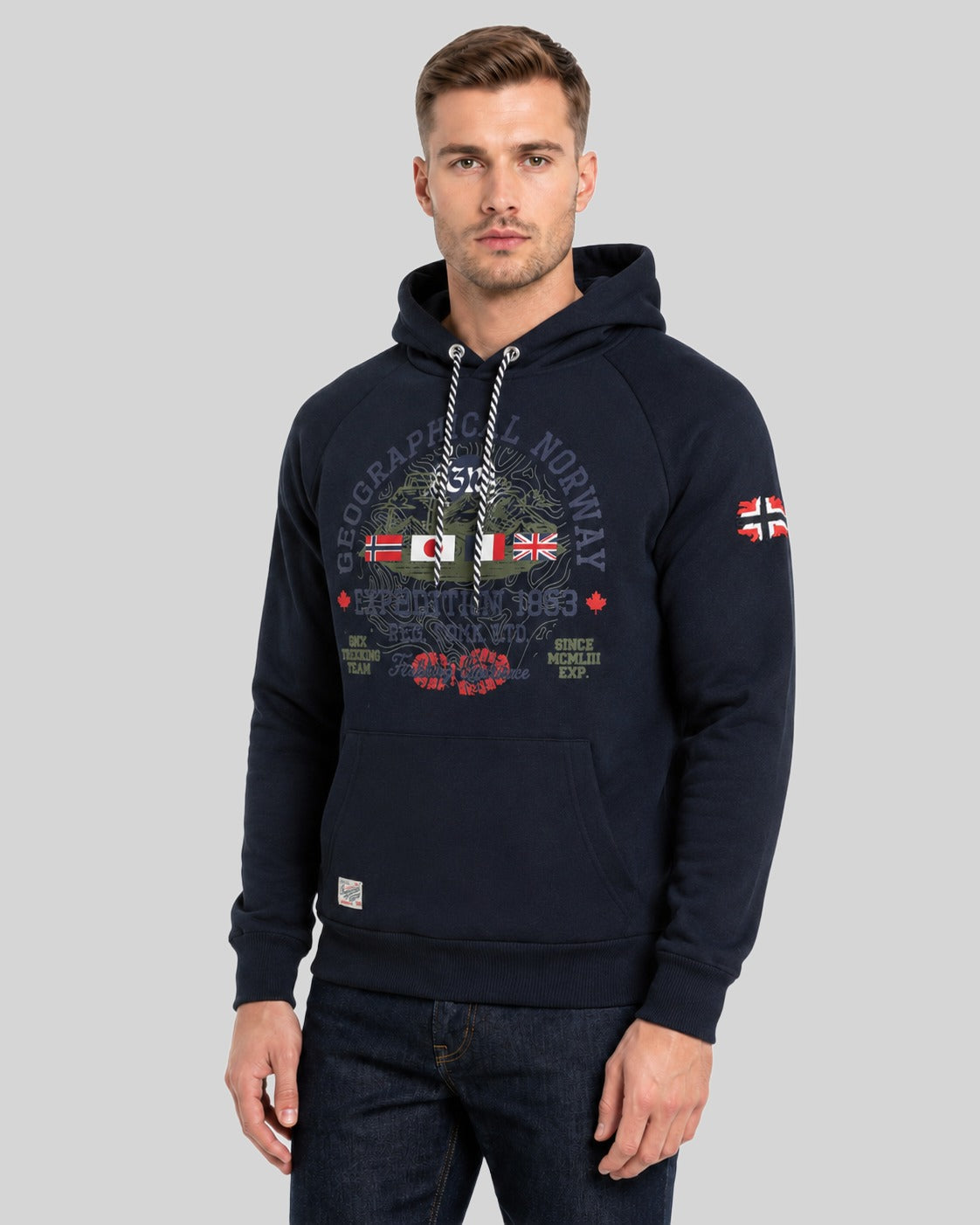geographical-norway-gexpe-hoodie-schwarz-kapuzenpullover-baumwolle image 5