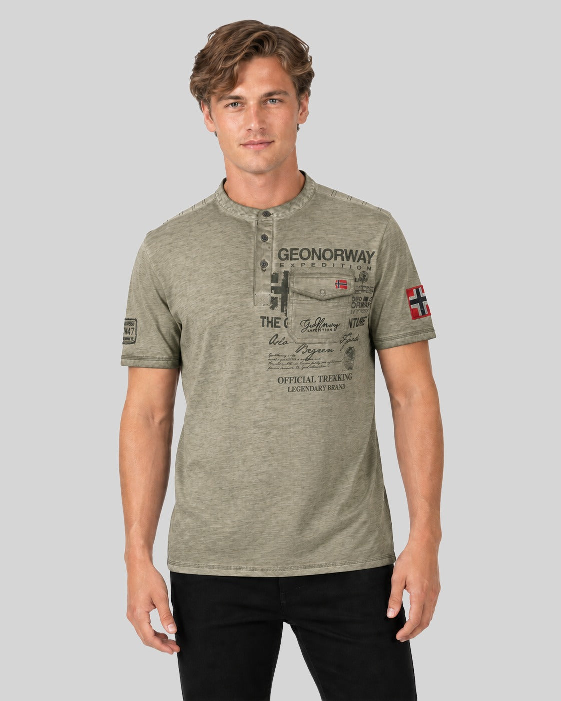 geographical-norway-jeony-herren-t-shirt-mao-kragen-blau image 6