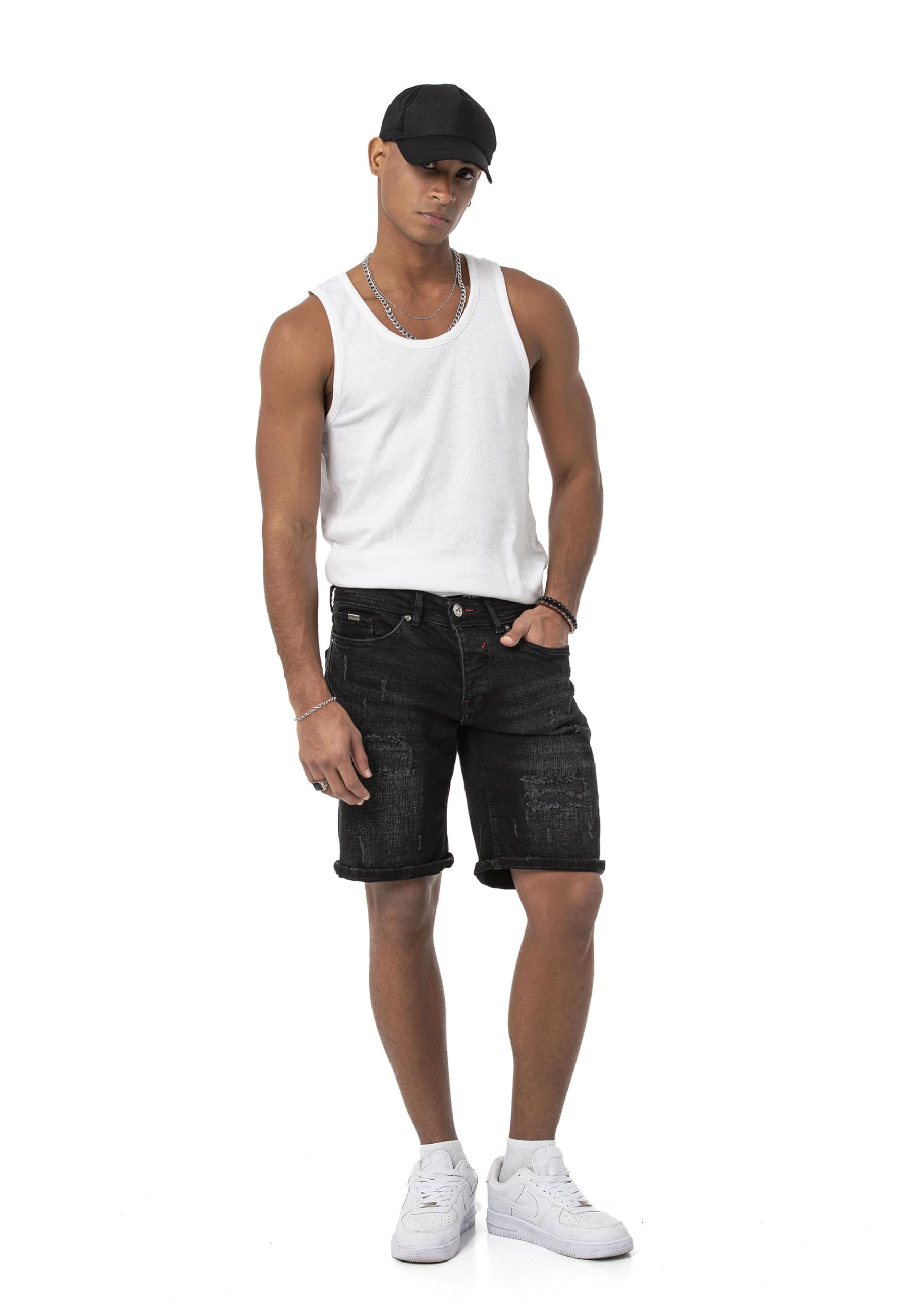 redbridge-m4897-jeans-shorts-herren-blau-destroyed-stretch image 7