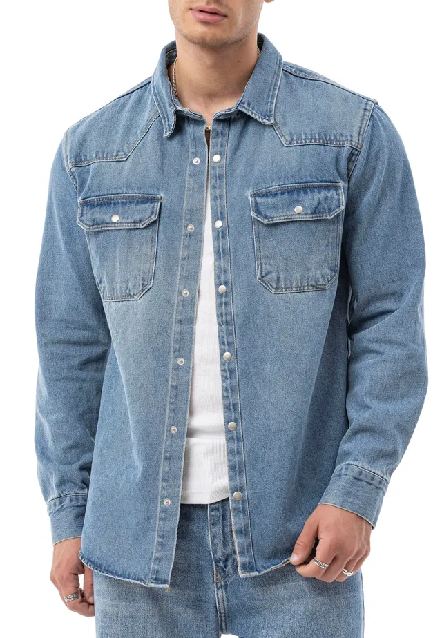 redbridge-spruce-denim-hemdjacke-xxl-blau-druckkn-pfe image 1