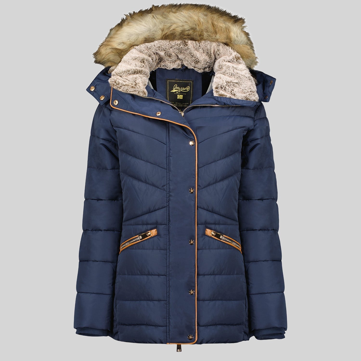 geographical-norway-ajuju-damen-parka-schwarz-fellkapuze image 1