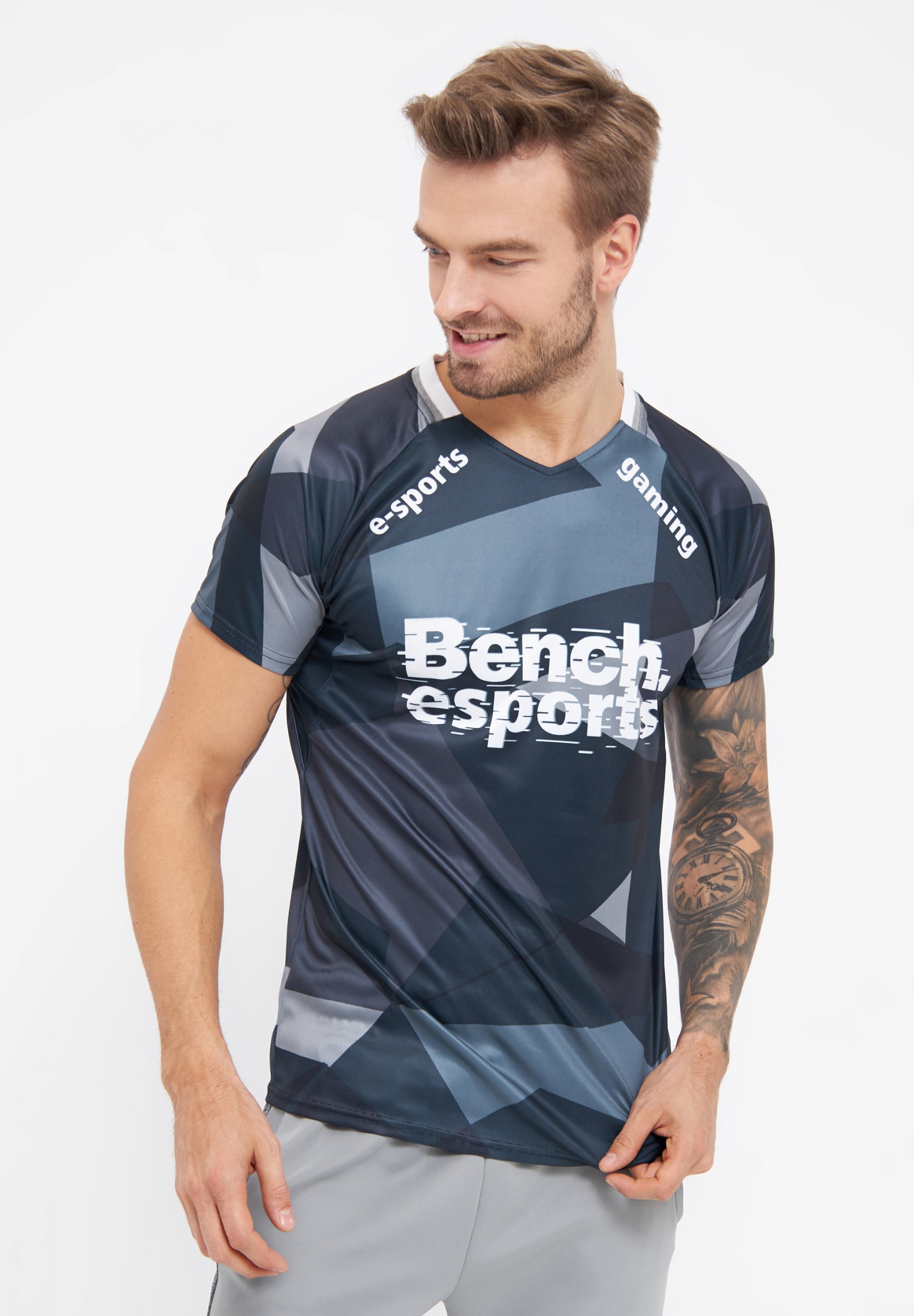 bench-loot-gaming-t-shirt-herren-schwarz-grau image 2