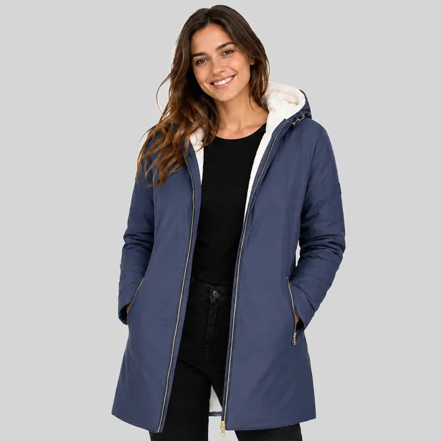geographical-norway-capella-damen-parka-marine-mit-kunstfell image 1