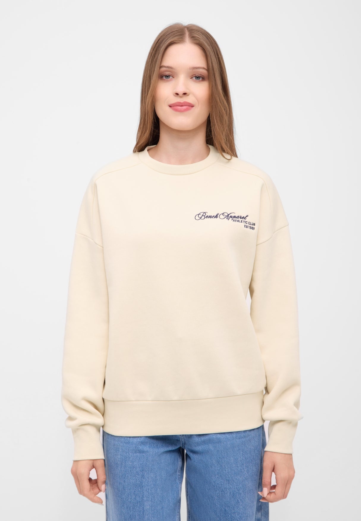 bench-desta-sweatshirt-damen-egret-stickerei image 2