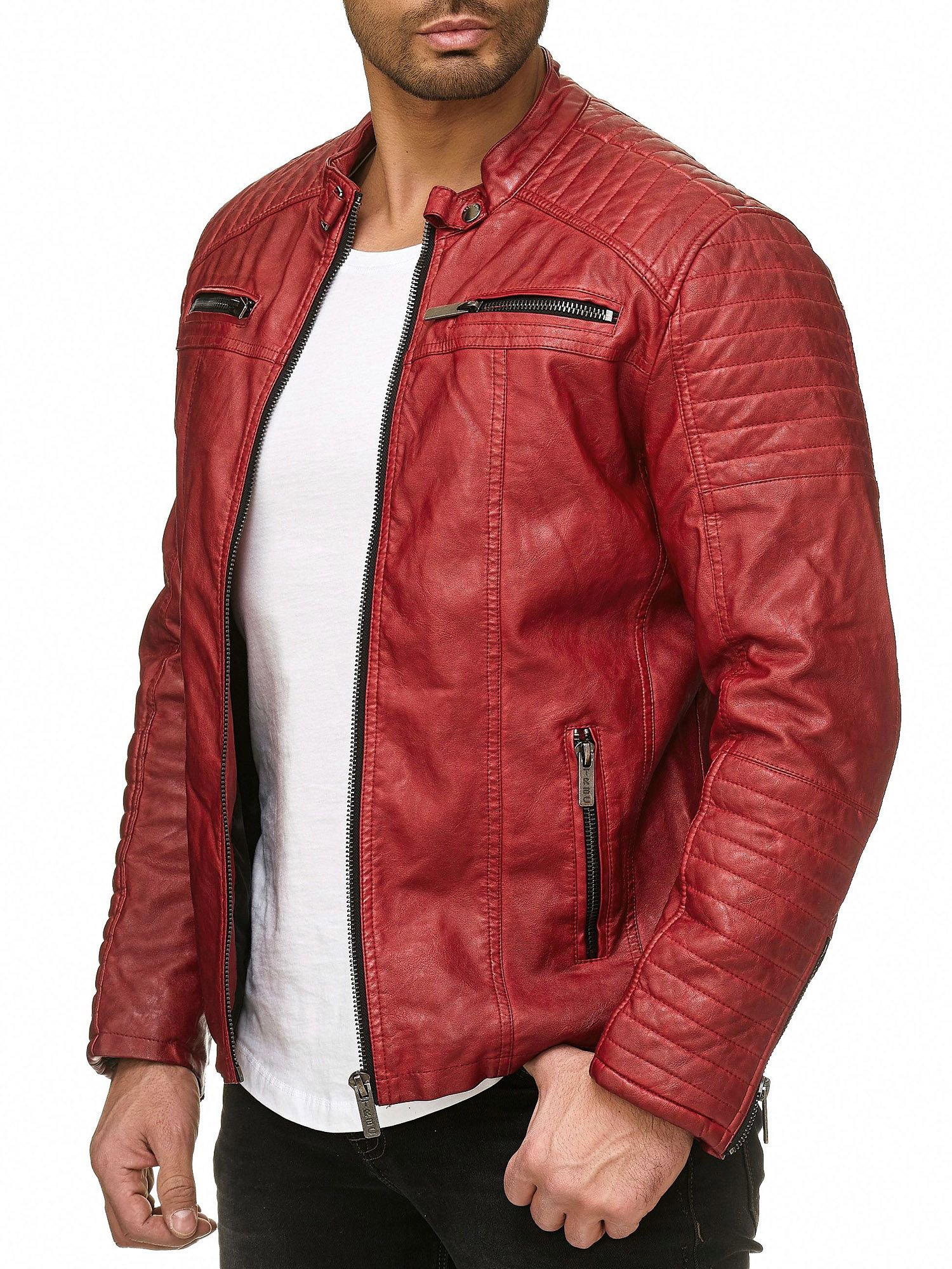 redbridge-m6013-bikerjacke-herren-kunstleder-rot-m-steppung image 2