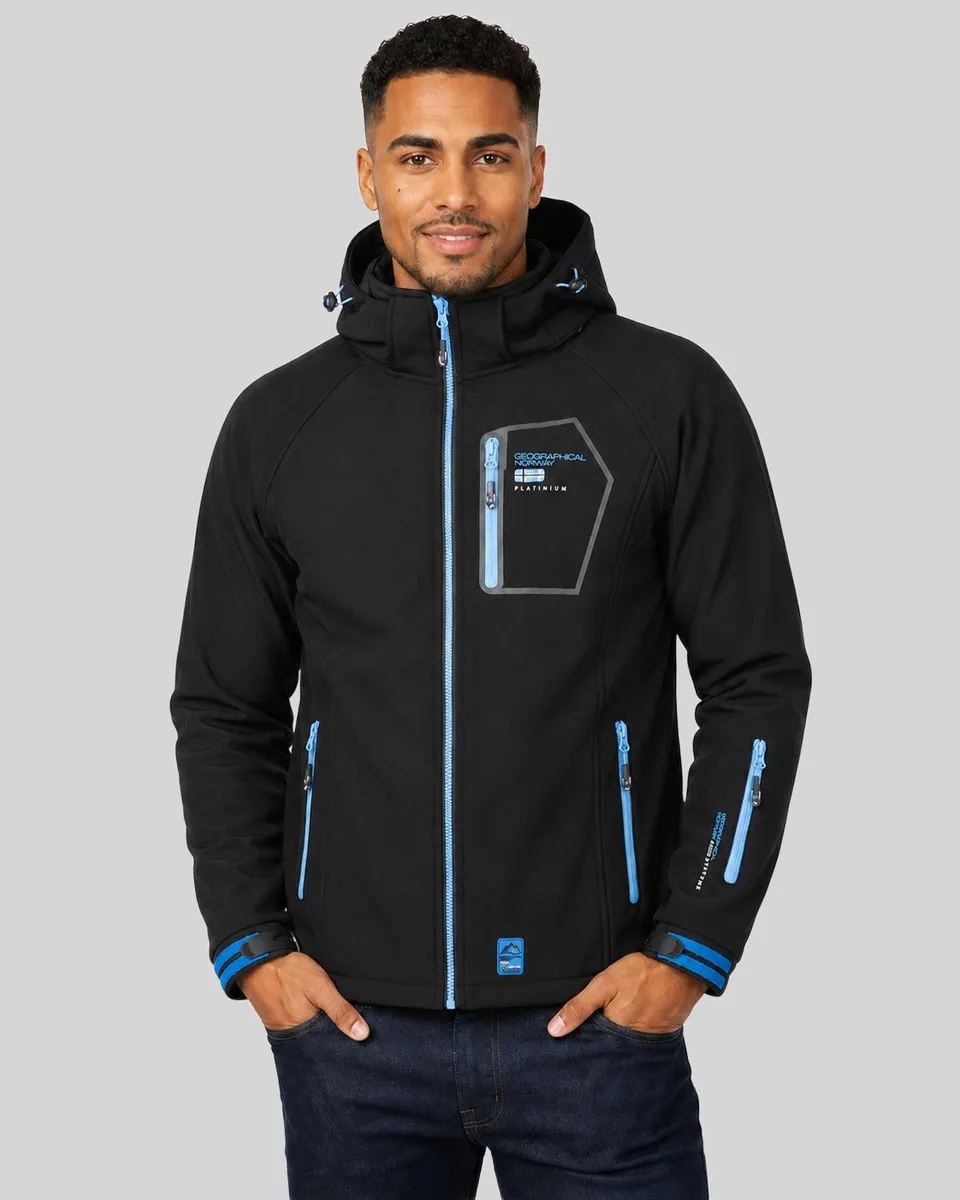 geographical-norway-riziere-herren-softshelljacke-abnehmbare-kapuze-marine-s image 1