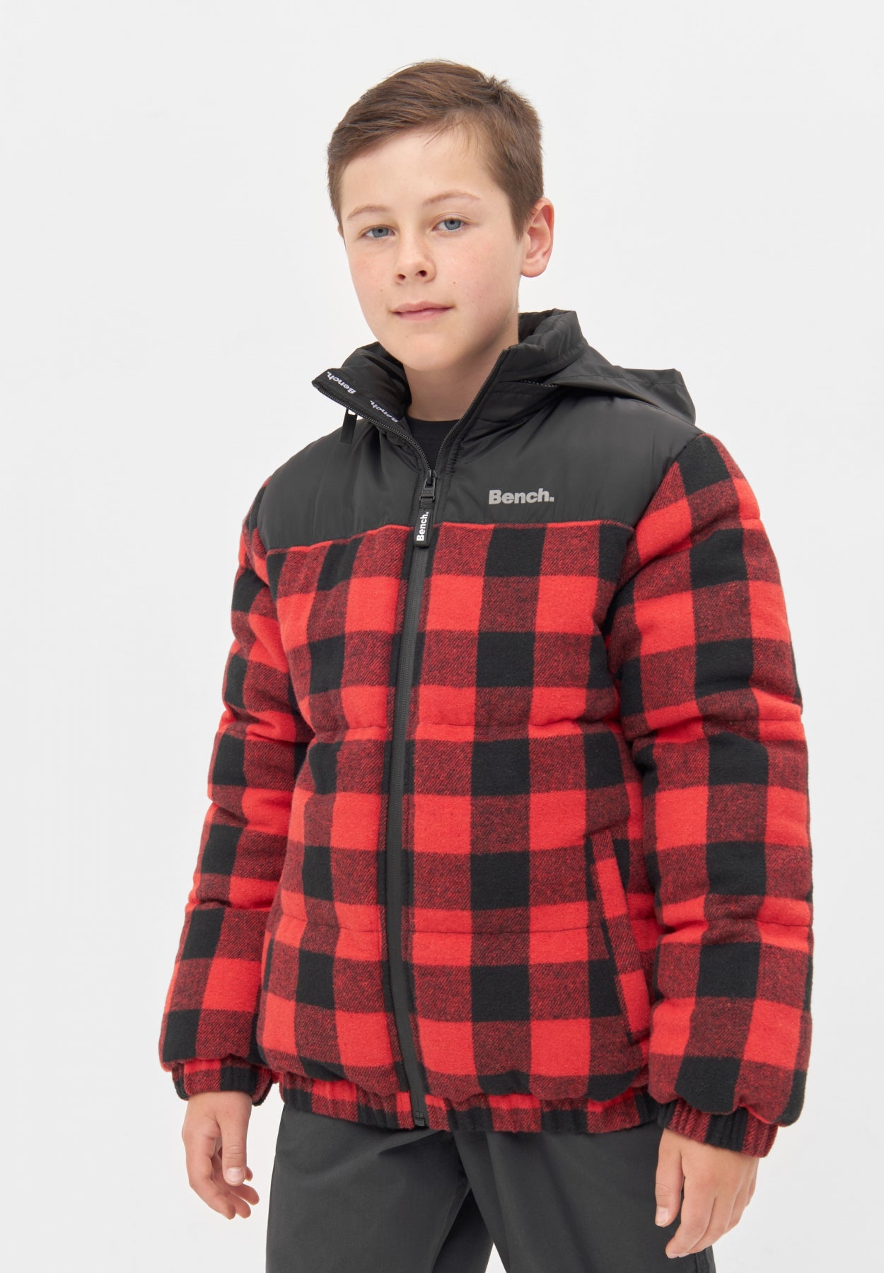 bench-lumberg-winterjacke-jungen-black-white-check-karo image 6