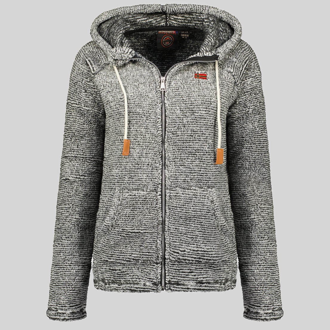 geographical-norway-trigo-damen-fleecejacke-dunkelgrau-kapuze image 5