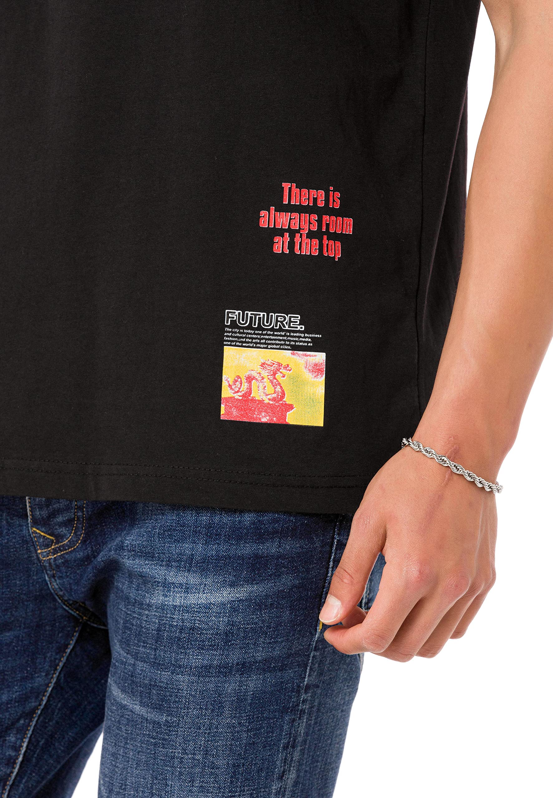 redbridge-t-shirts-oversized-t-shirt-herren-schwarz-xl-baumwolle image 8