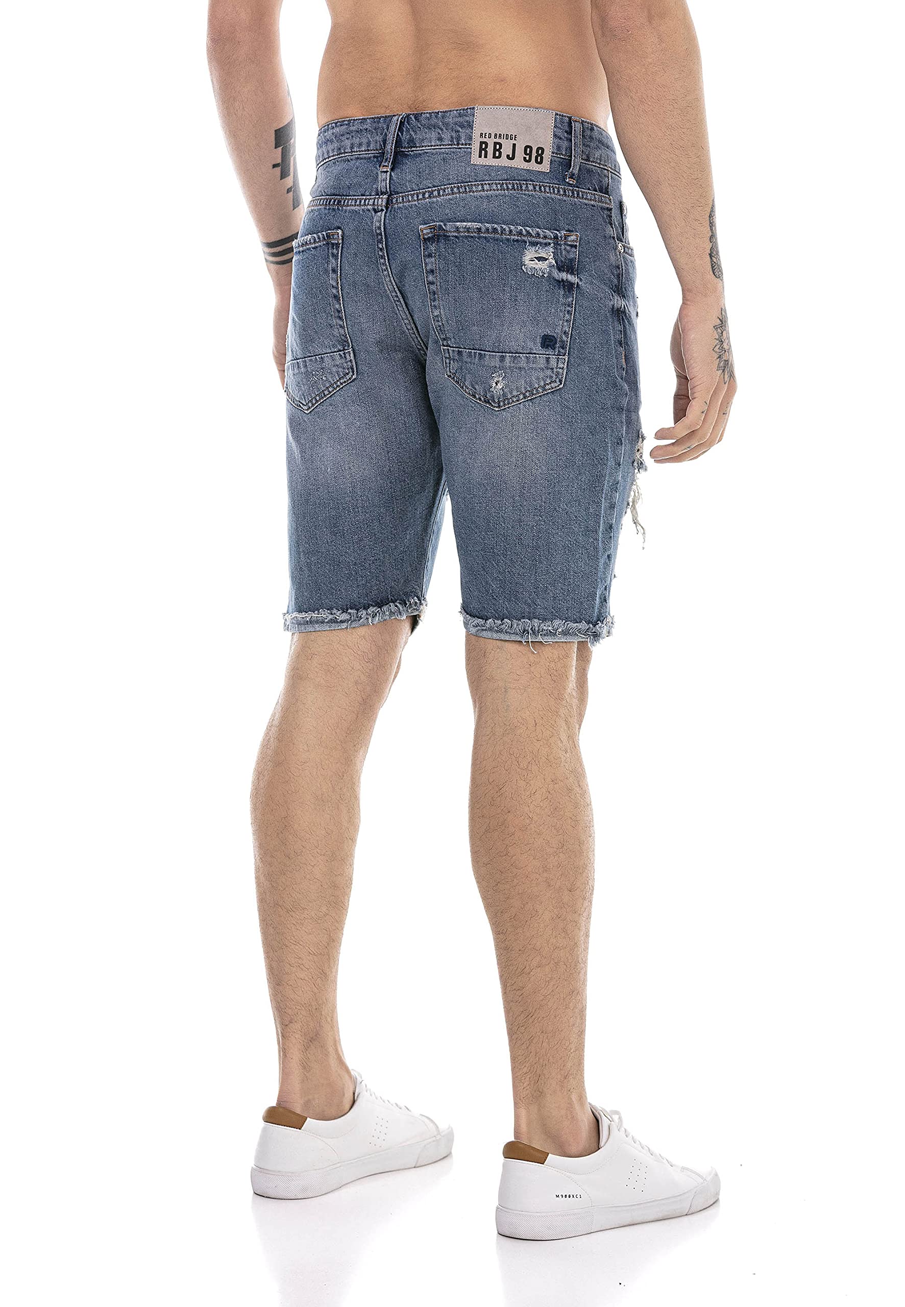 redbridge-shorts-jeans-shorts-herren-denim-blau-2-destroyed-look image 4