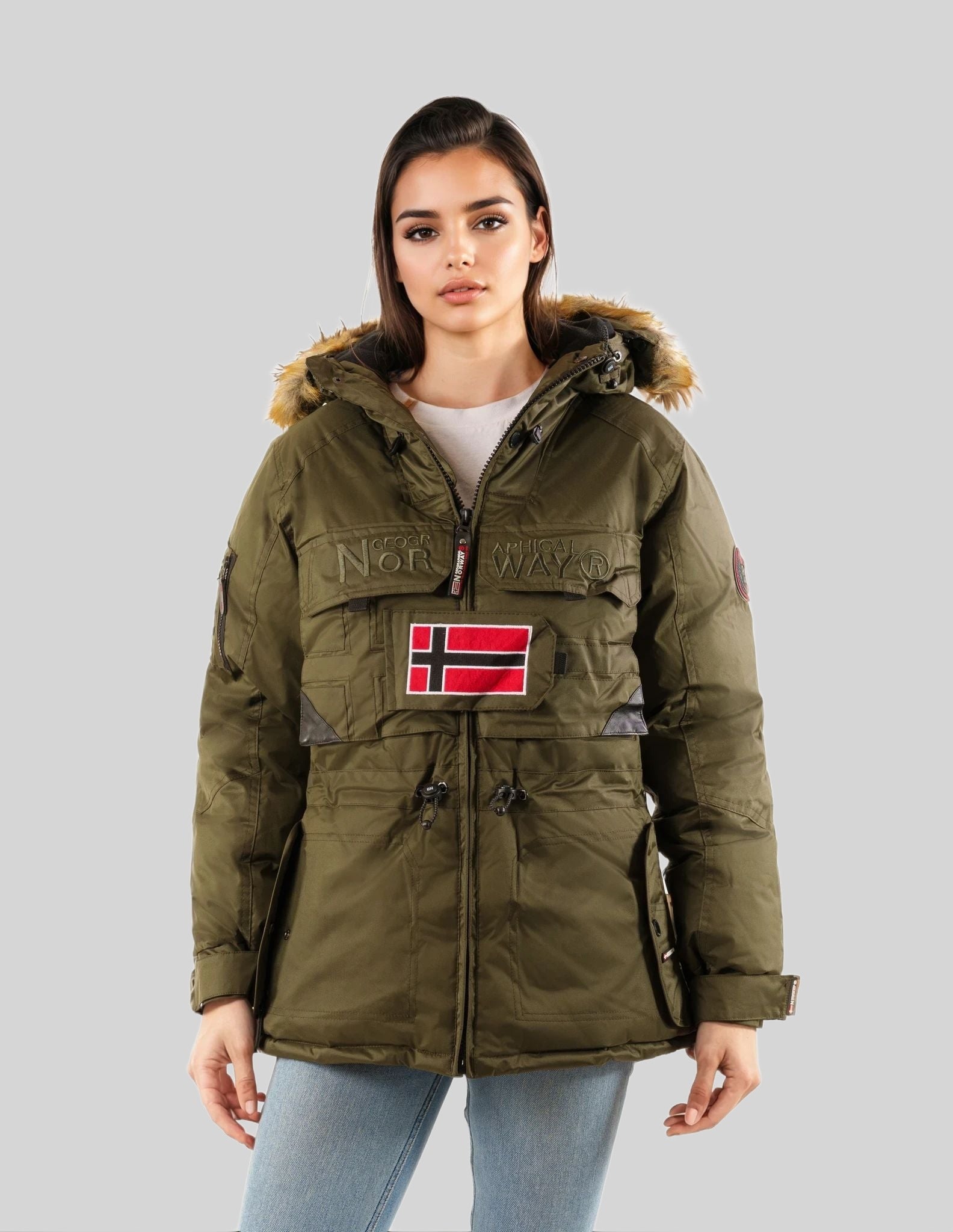 geographical-norway-bellaciao-parka-schwarz-winter-fellkapuze image 1