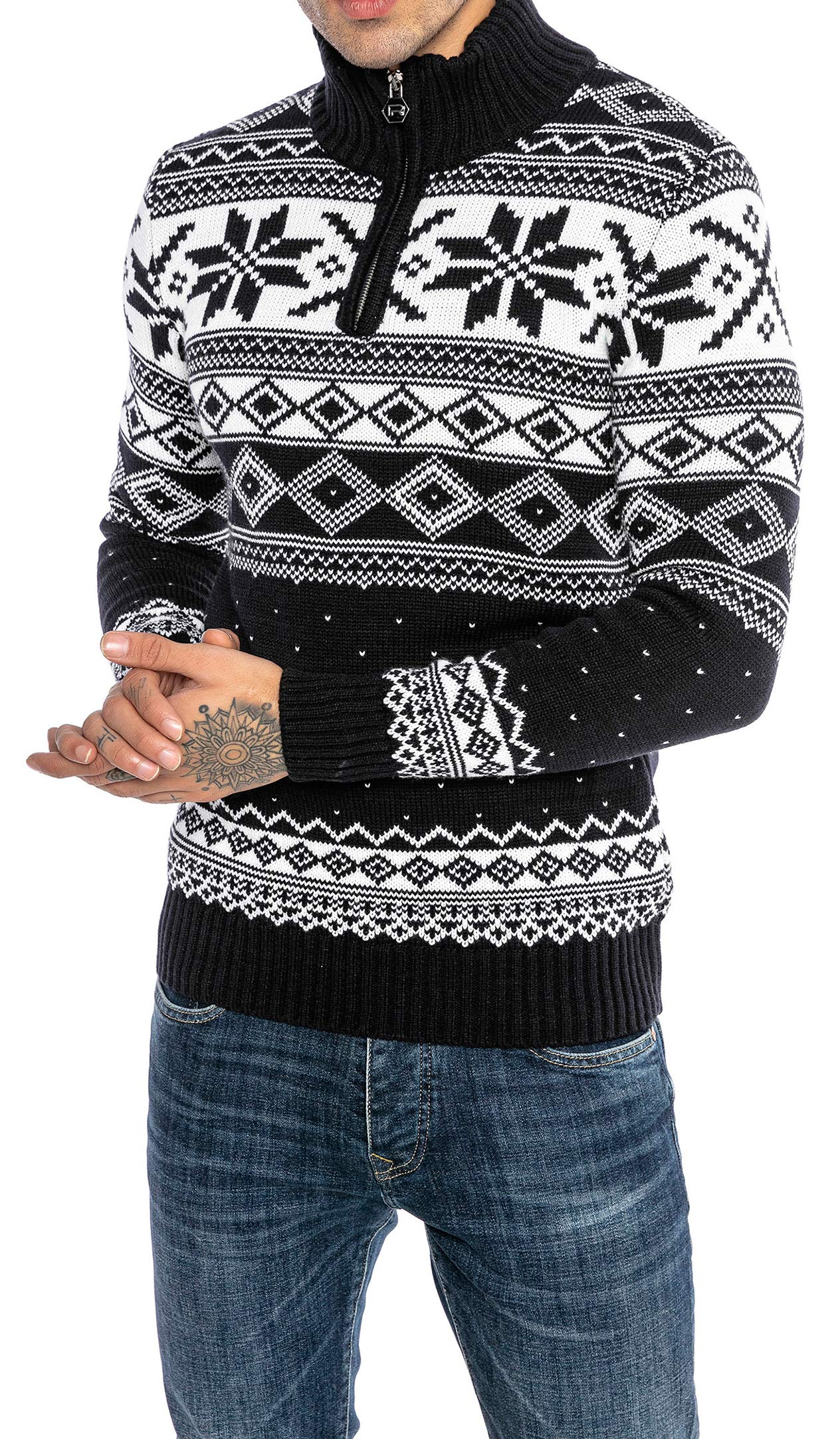 redbridge-m3121-norweger-pullover-herren-blau-l-stehkragen image 2