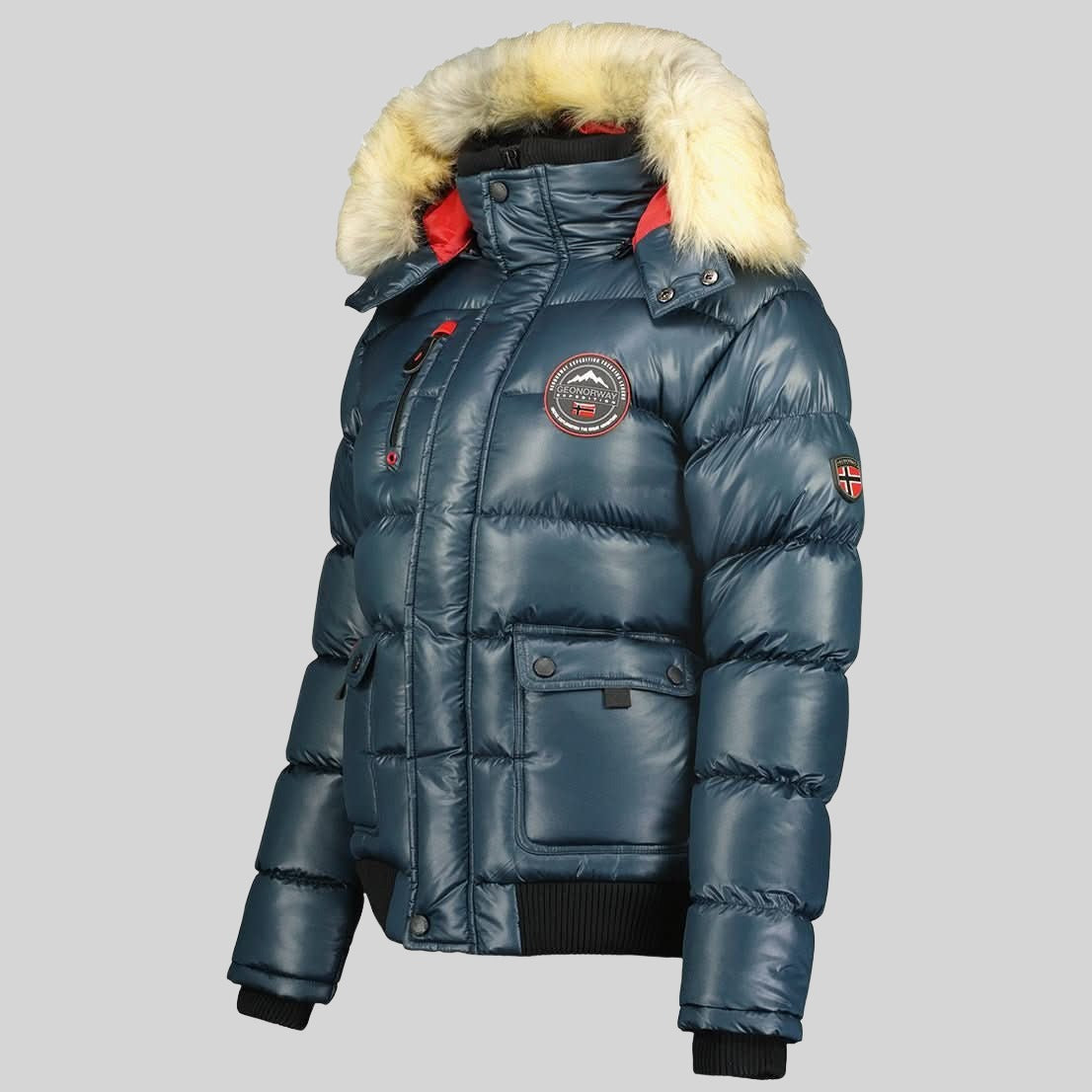 geographical-norway-bugs-damen-daunenjacke-marine-mit-fellkapuze image 4