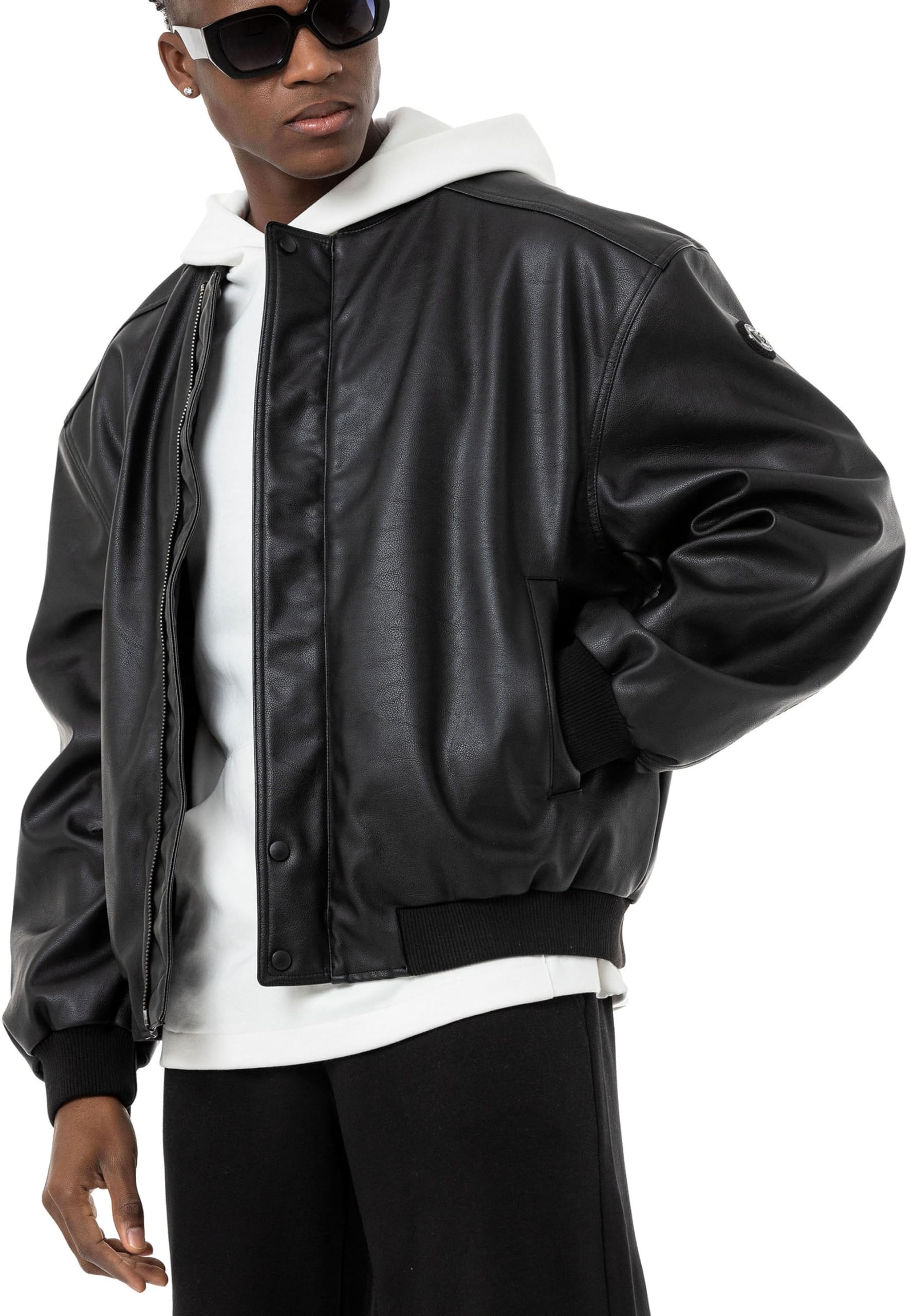 redbridge-bomberjacke-leder-oversize-xxl-schwarz-kunstleder image 2